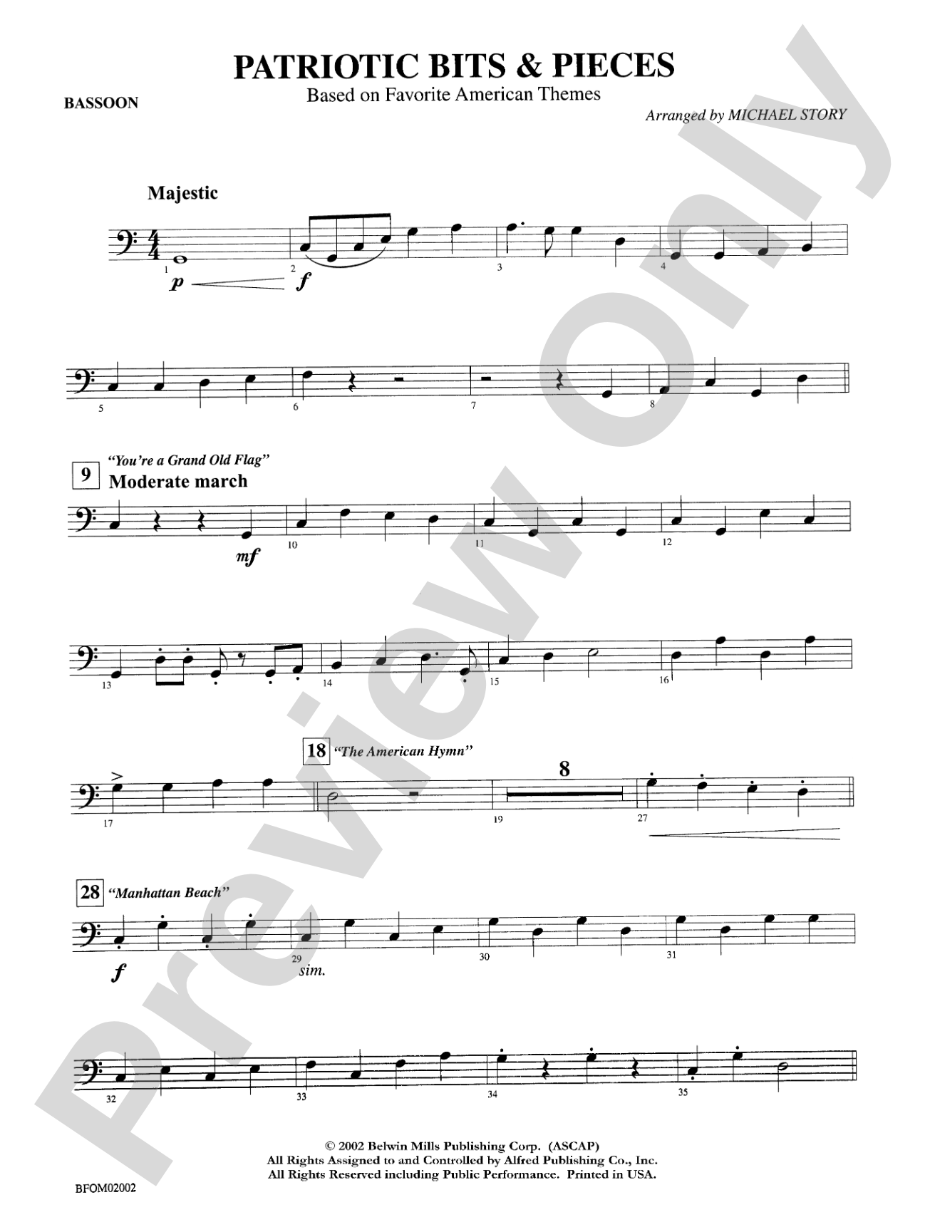 Patriotic Bits & Pieces (based on Favorite American Themes): Bassoon