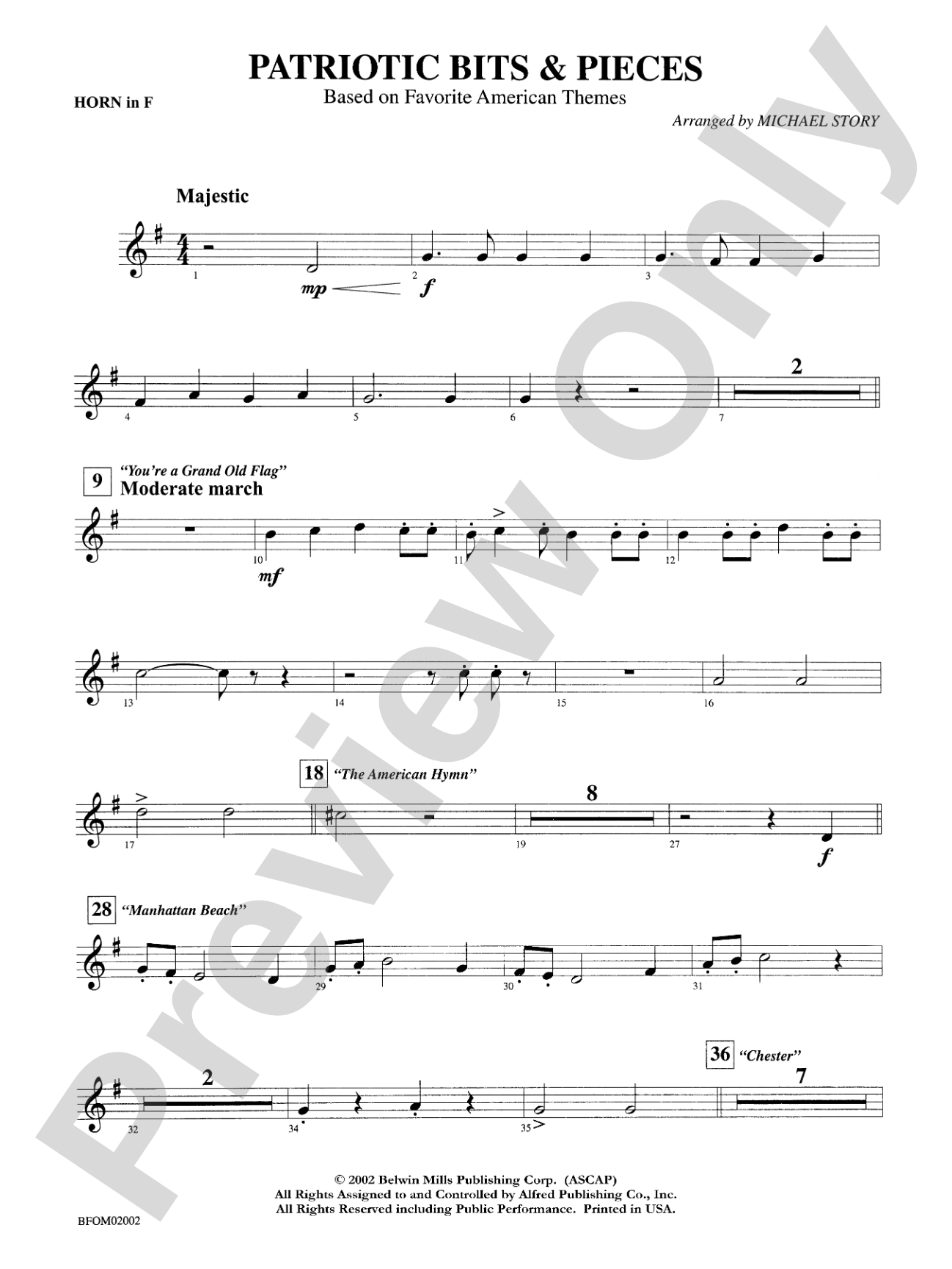 Patriotic Bits & Pieces (based on Favorite American Themes): 1st F Horn