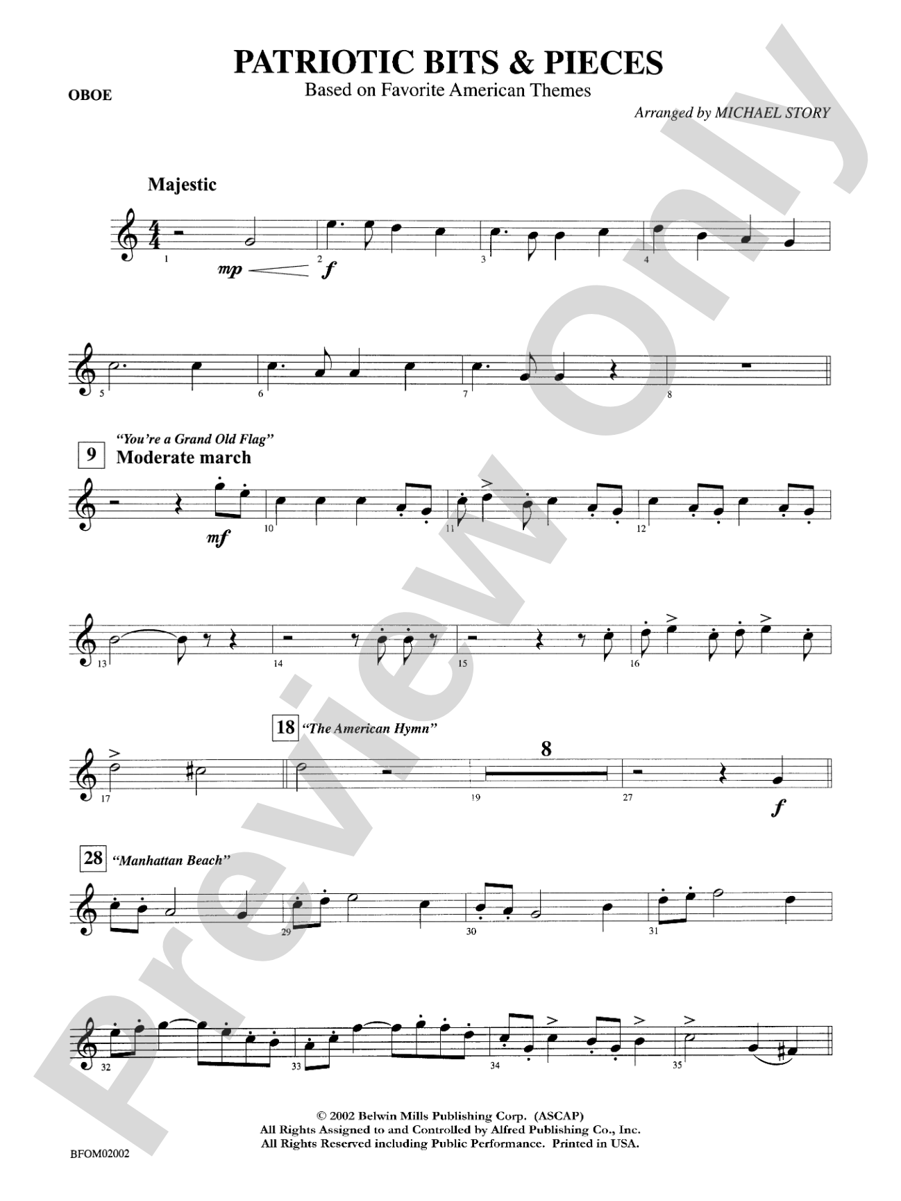 Patriotic Bits & Pieces (based on Favorite American Themes): Oboe