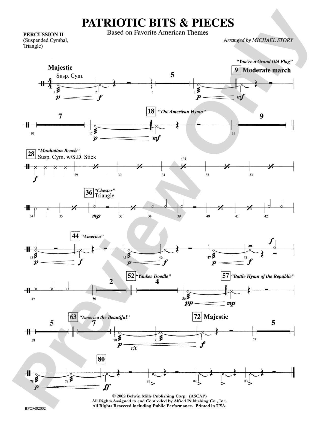 Patriotic Bits & Pieces (based on Favorite American Themes): 2nd Percussion