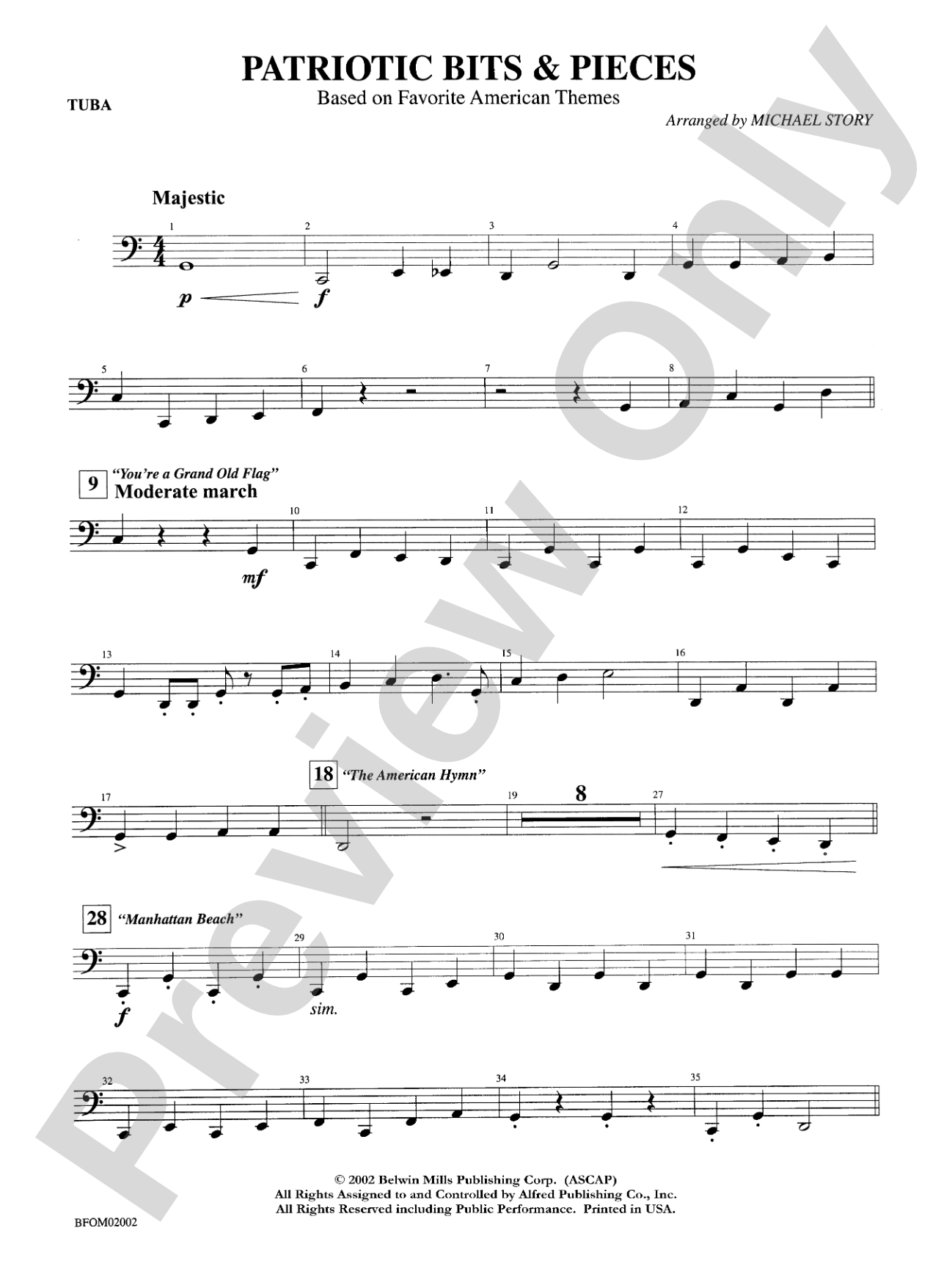 Patriotic Bits & Pieces (based on Favorite American Themes): Tuba