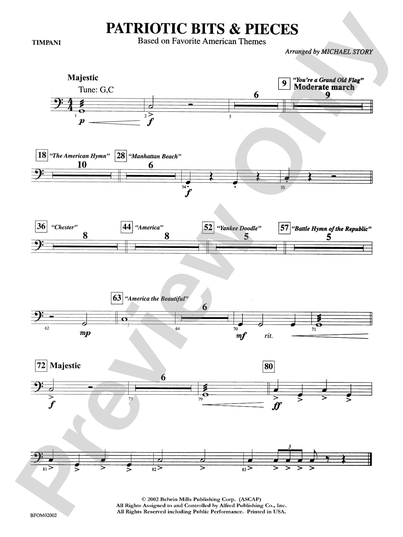 Patriotic Bits & Pieces (based on Favorite American Themes): Timpani