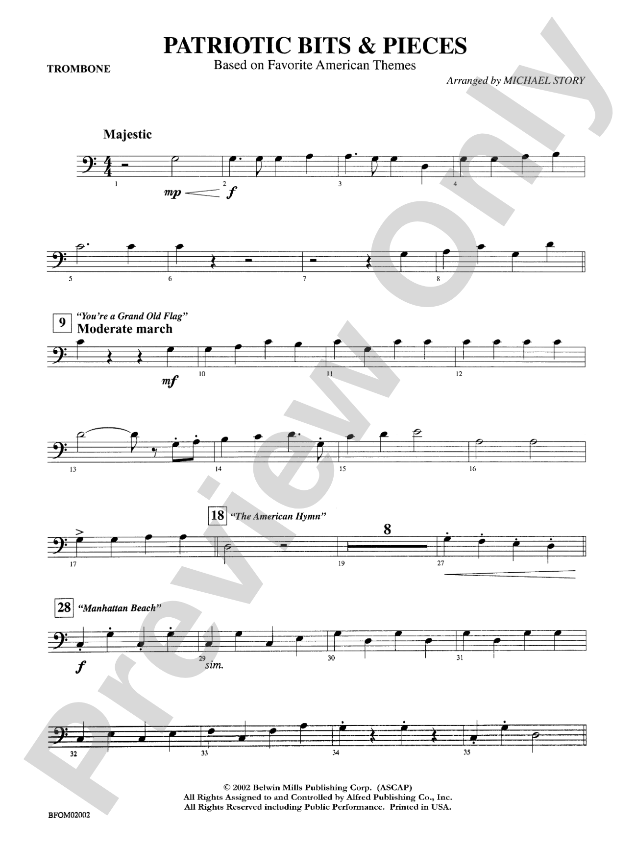 Patriotic Bits & Pieces (based on Favorite American Themes): 1st Trombone