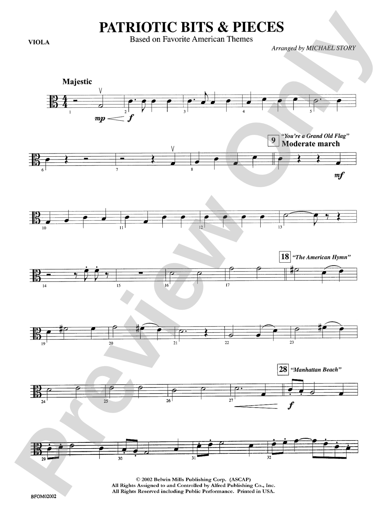 Patriotic Bits & Pieces (based on Favorite American Themes): Viola