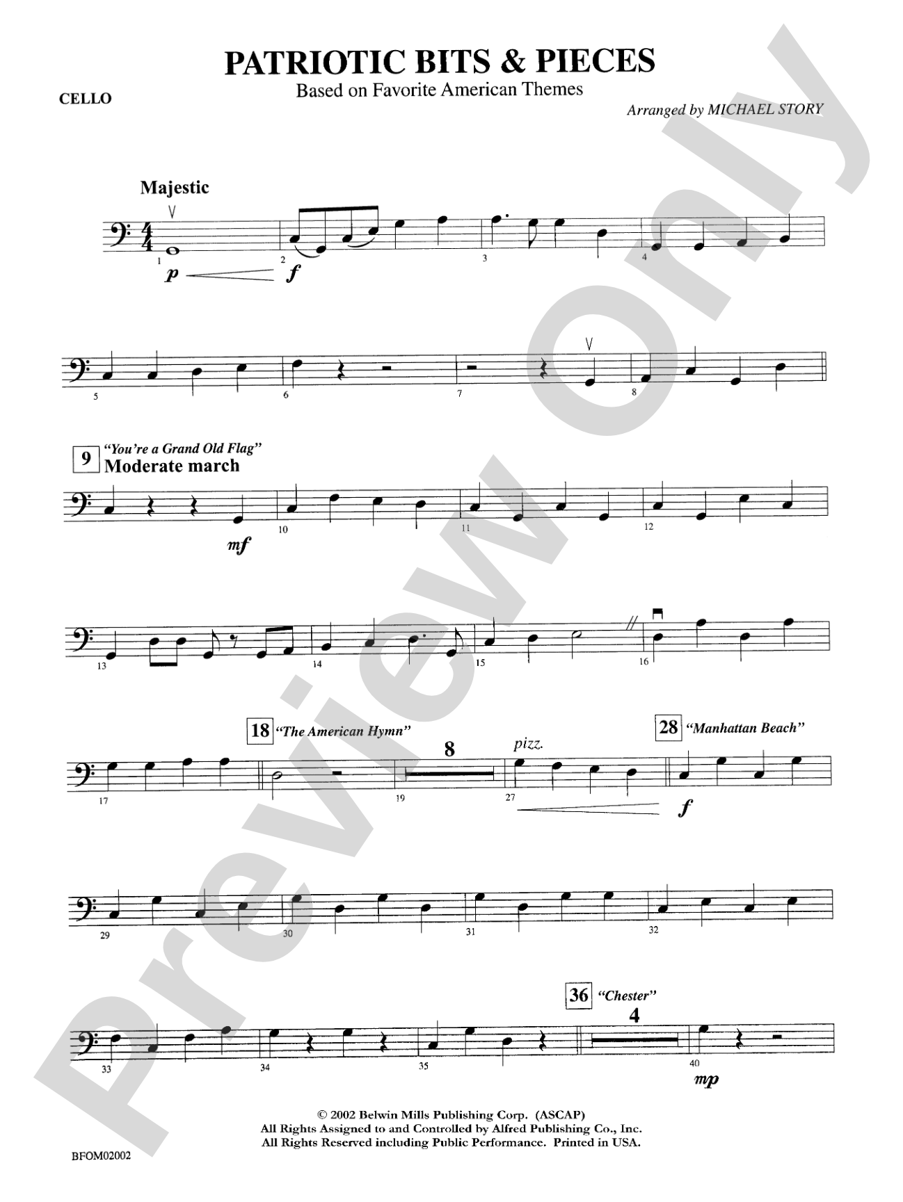 Patriotic Bits & Pieces (based on Favorite American Themes): Cello