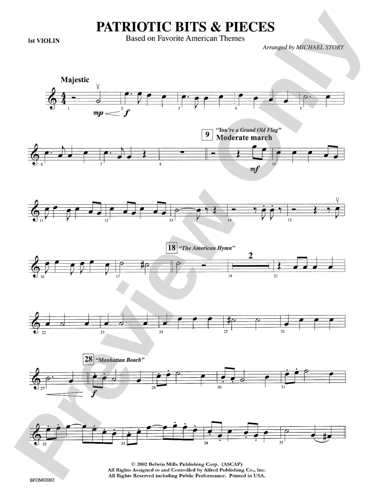 Patriotic Bits & Pieces (based on Favorite American Themes): 1st Violin