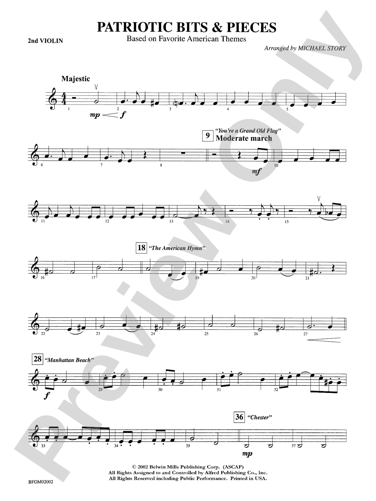 Patriotic Bits & Pieces (based on Favorite American Themes): 2nd Violin
