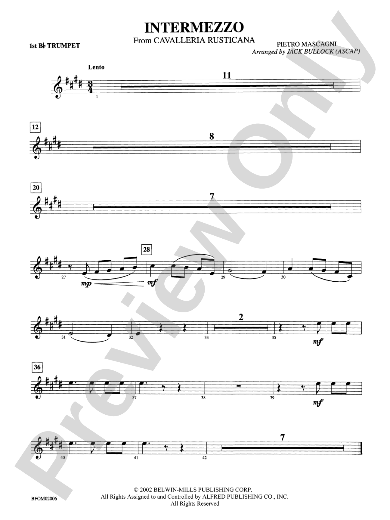 Intermezzo (from Cavalleria Rusticana): 1st B-flat Trumpet