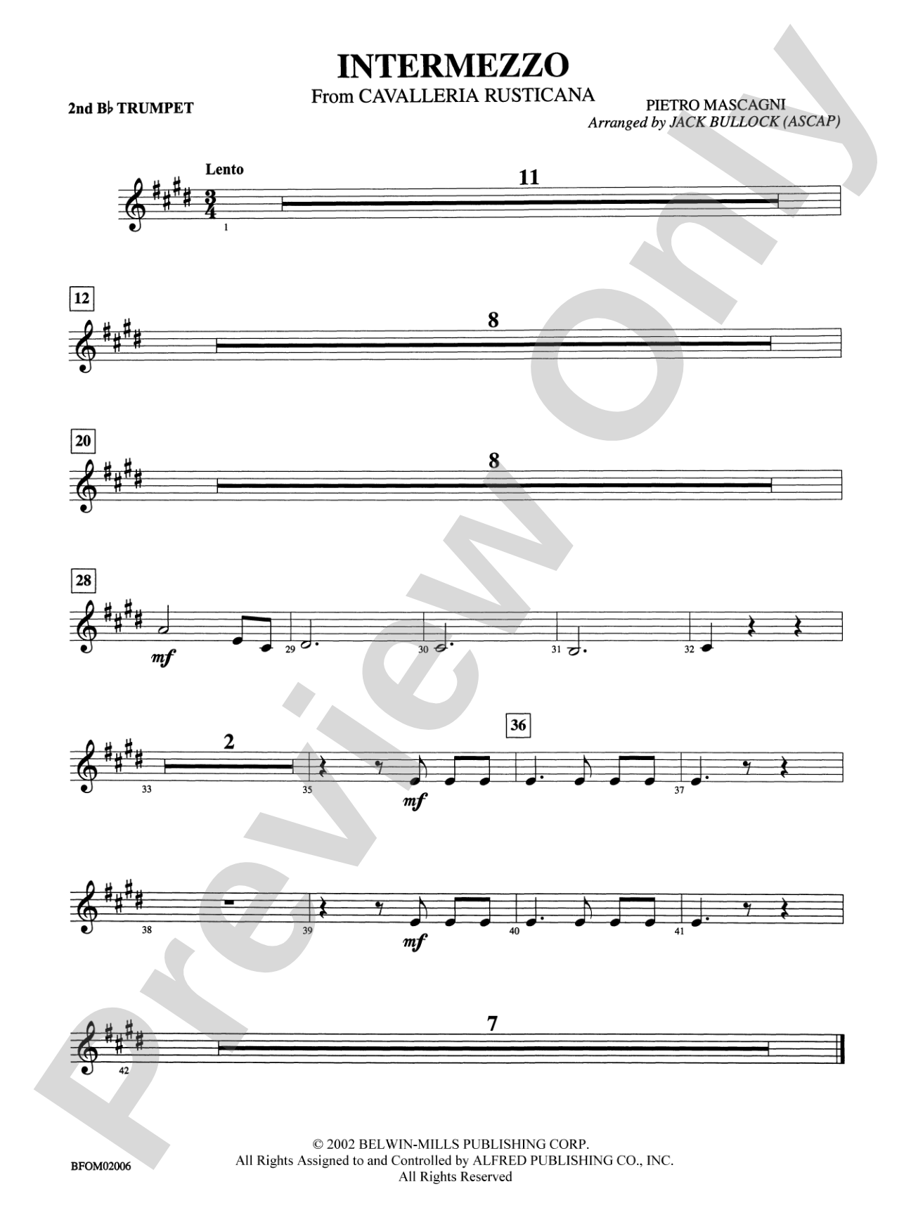 Intermezzo (from Cavalleria Rusticana): 2nd B-flat Trumpet