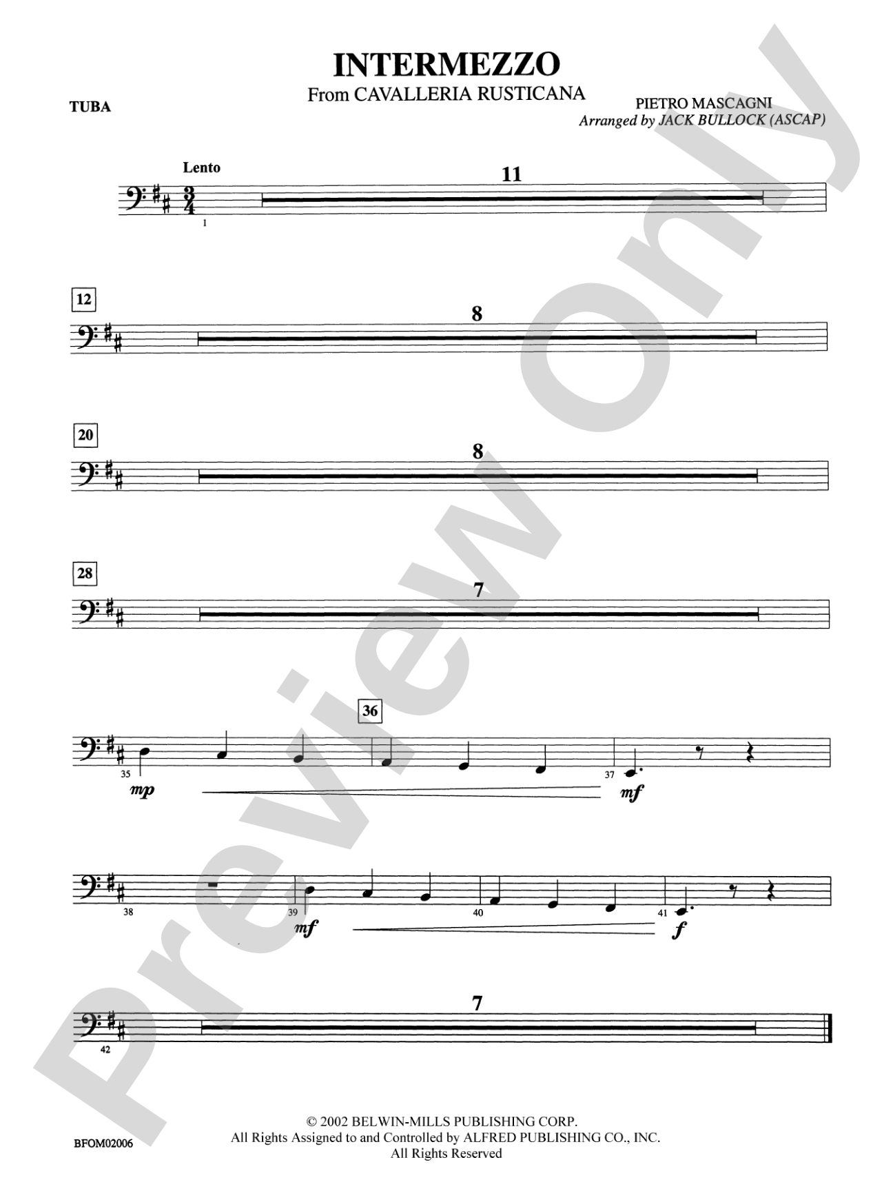 Intermezzo (from Cavalleria Rusticana): Tuba