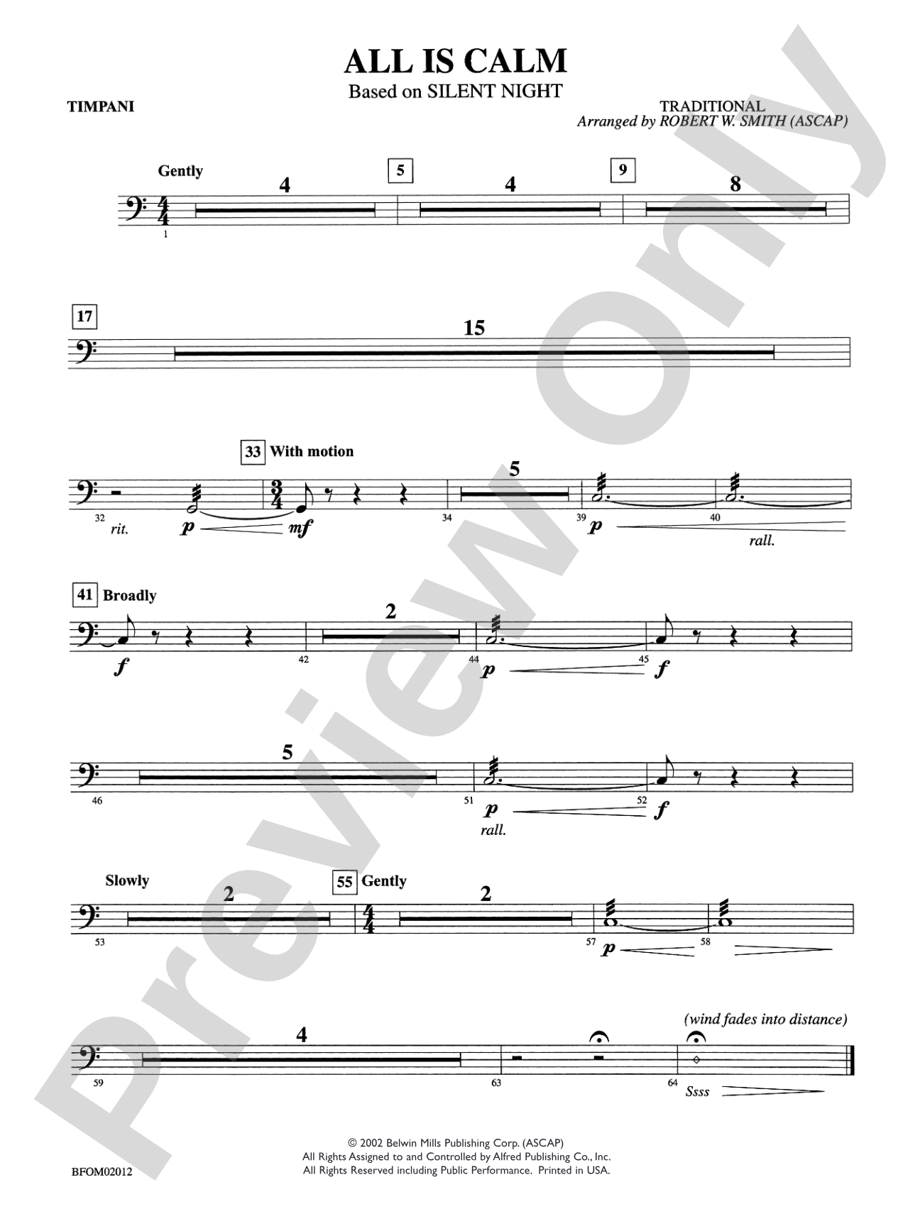 All Is Calm (Based on "Silent Night"): Timpani