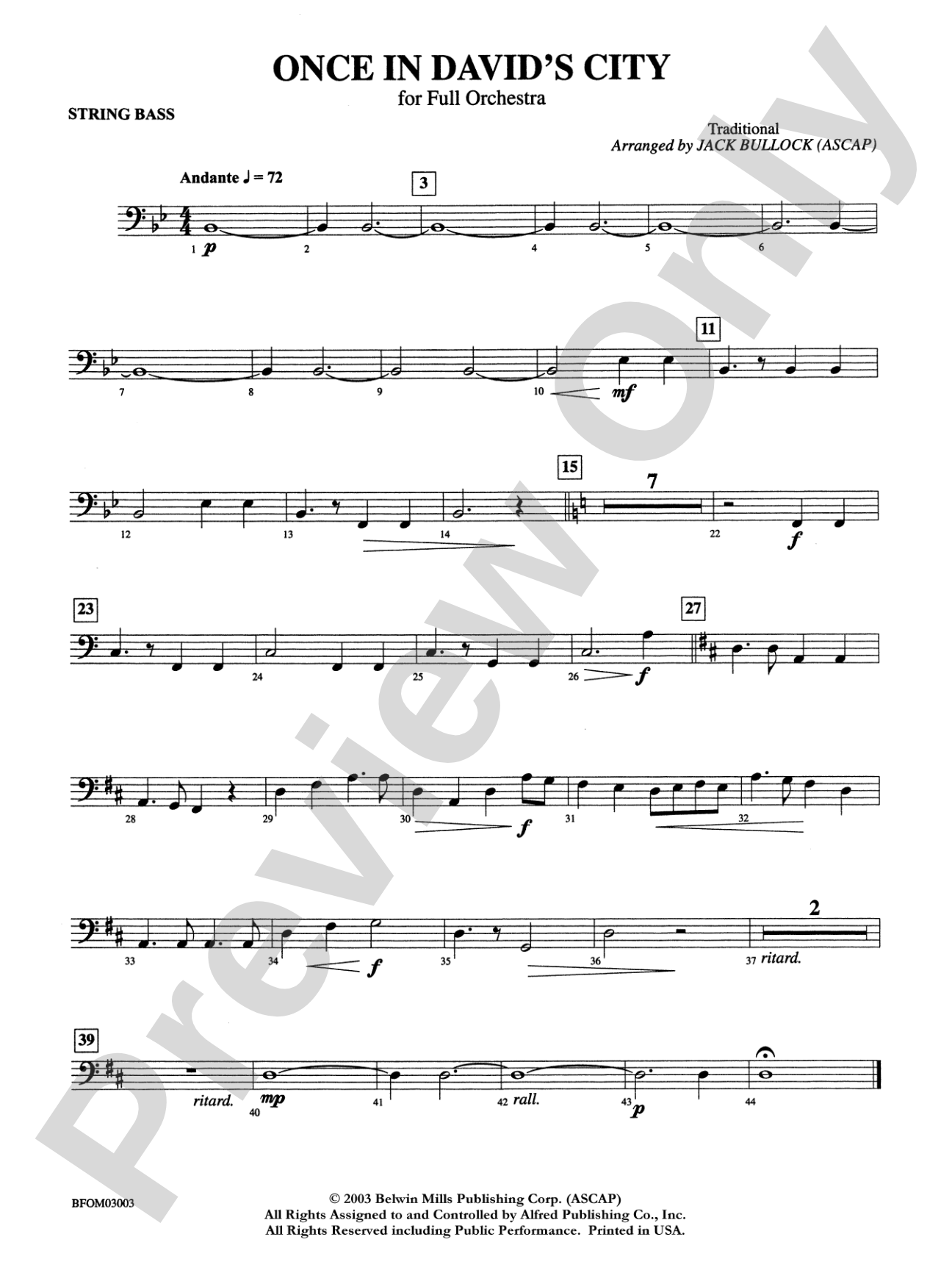 Once in David's City: String Bass
