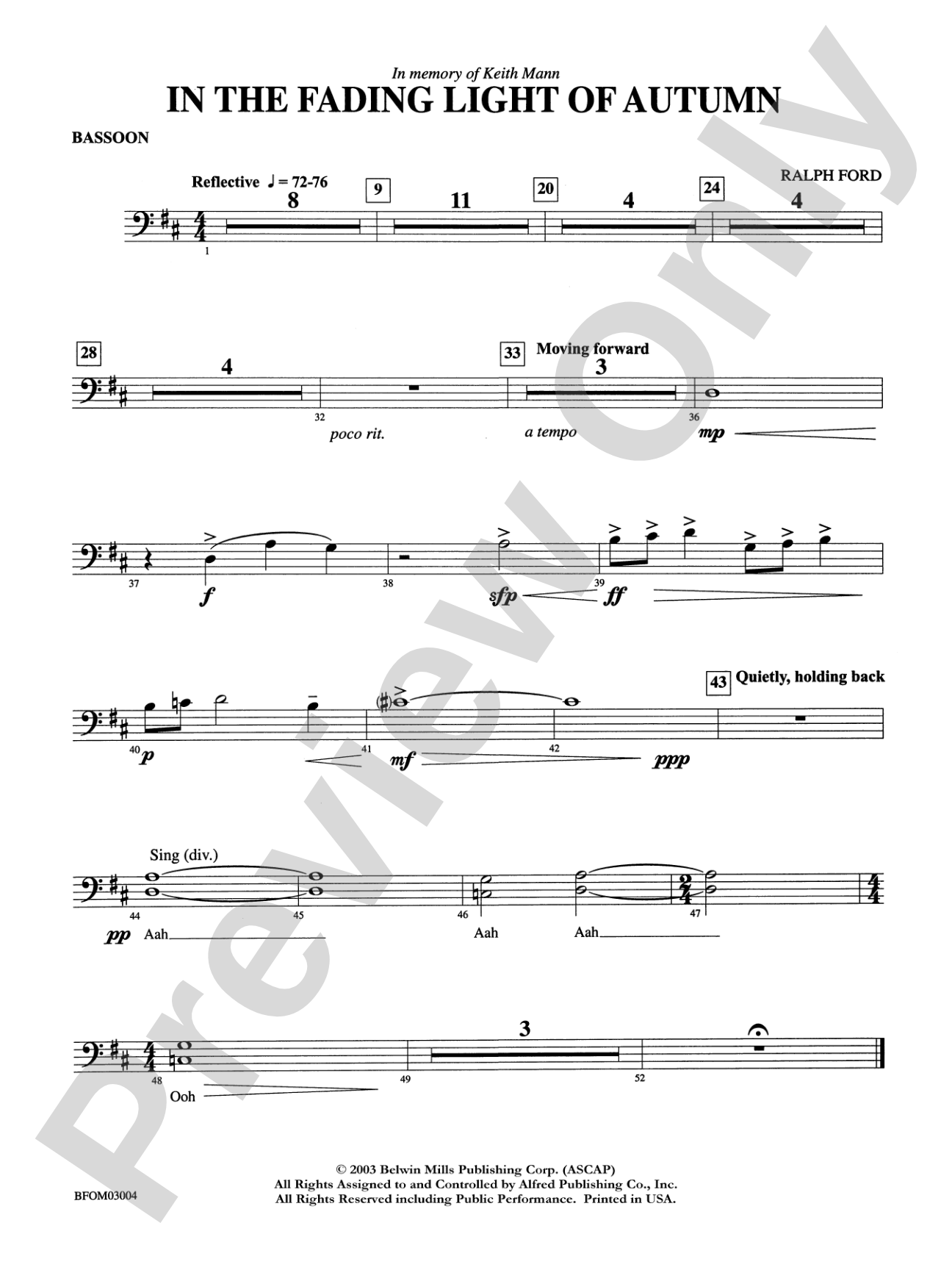 In the Fading Light of Autumn: Bassoon