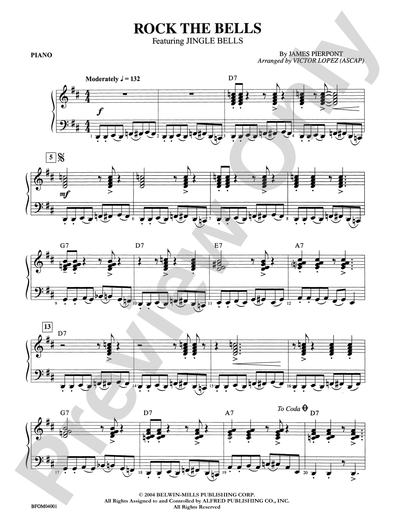 Rock the Bells: Piano Accompaniment
