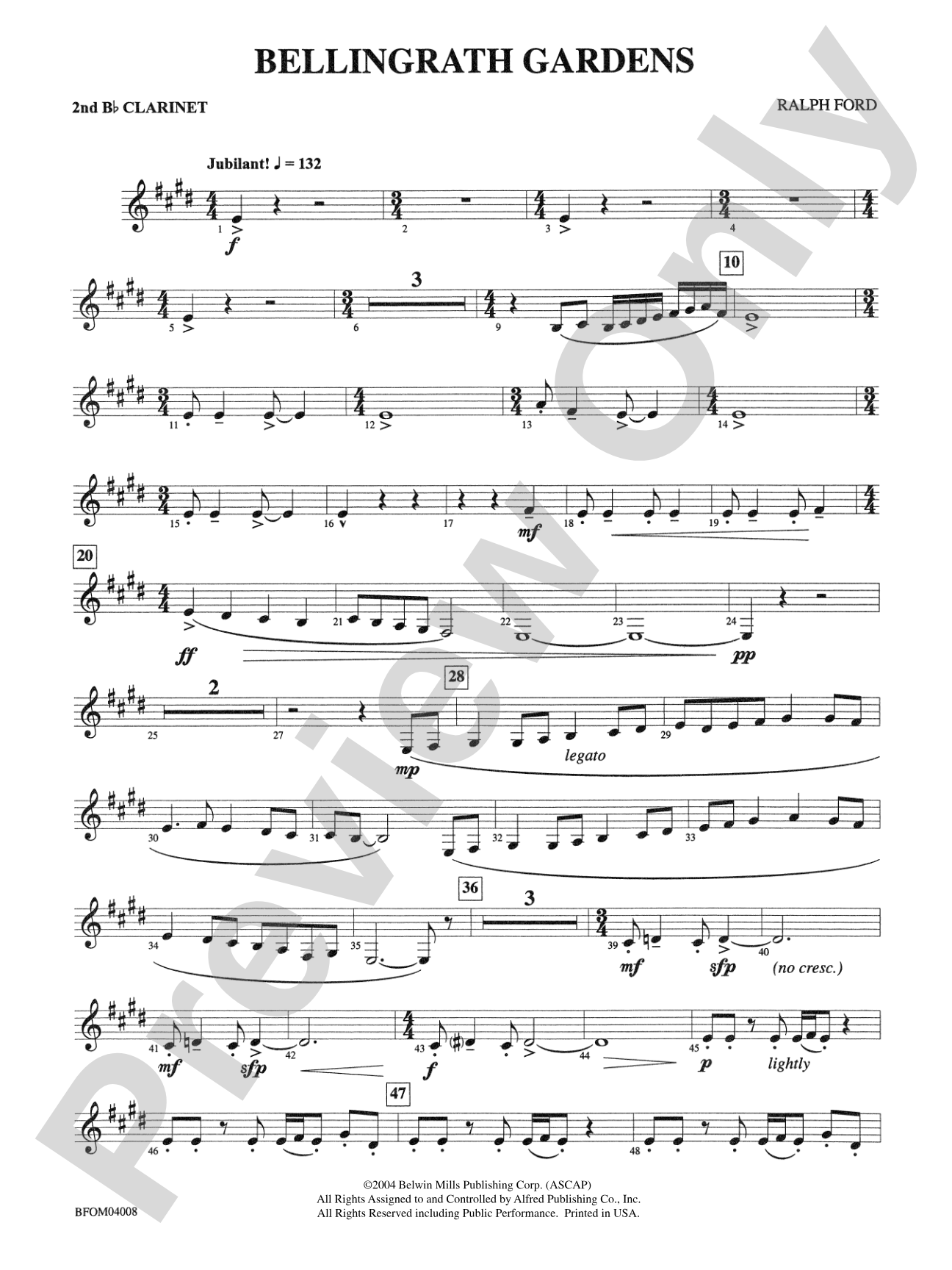 Bellingrath Gardens: 2nd B-flat Clarinet