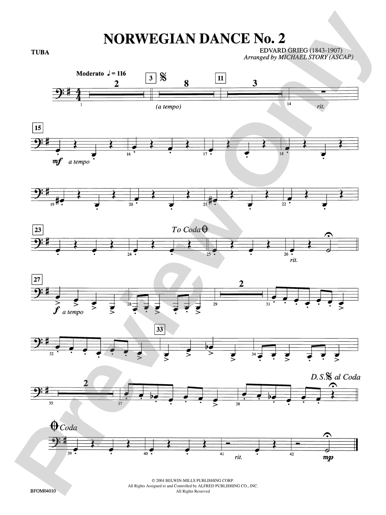 Norwegian Dance No. 2: Tuba