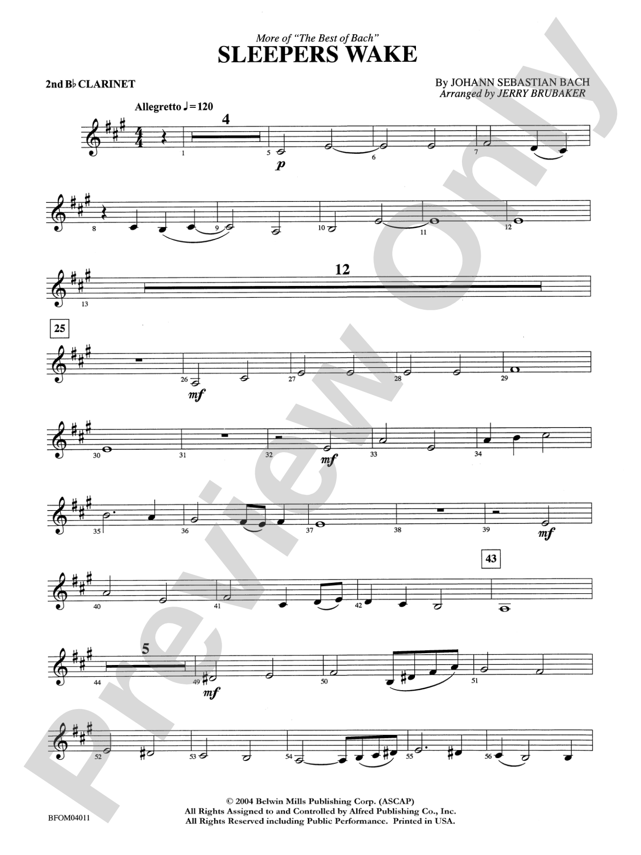 Sleepers Wake (More of the Best of Bach): 2nd B-flat Clarinet