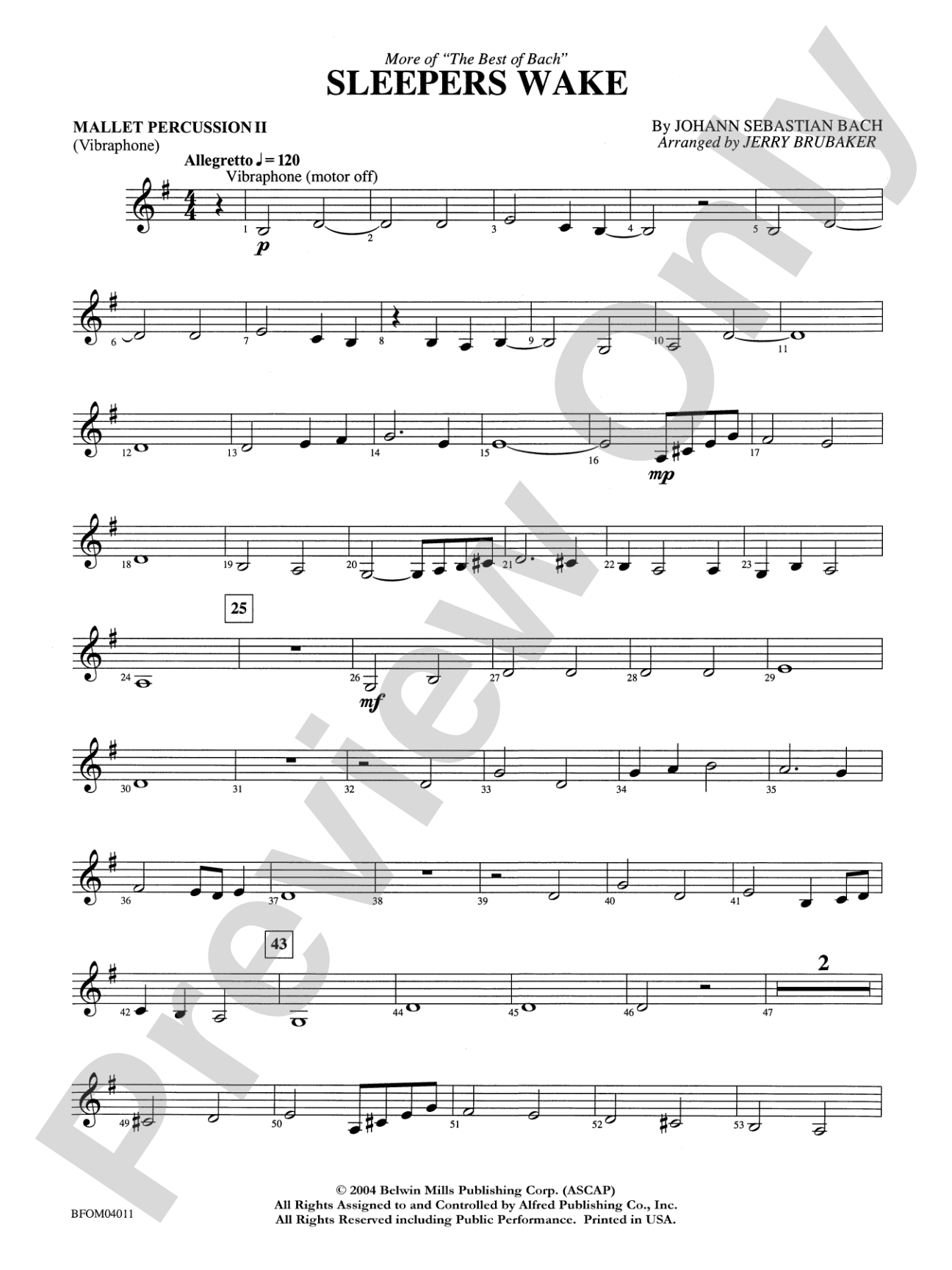 Sleepers Wake (More of the Best of Bach): 2nd Mallet Percussion