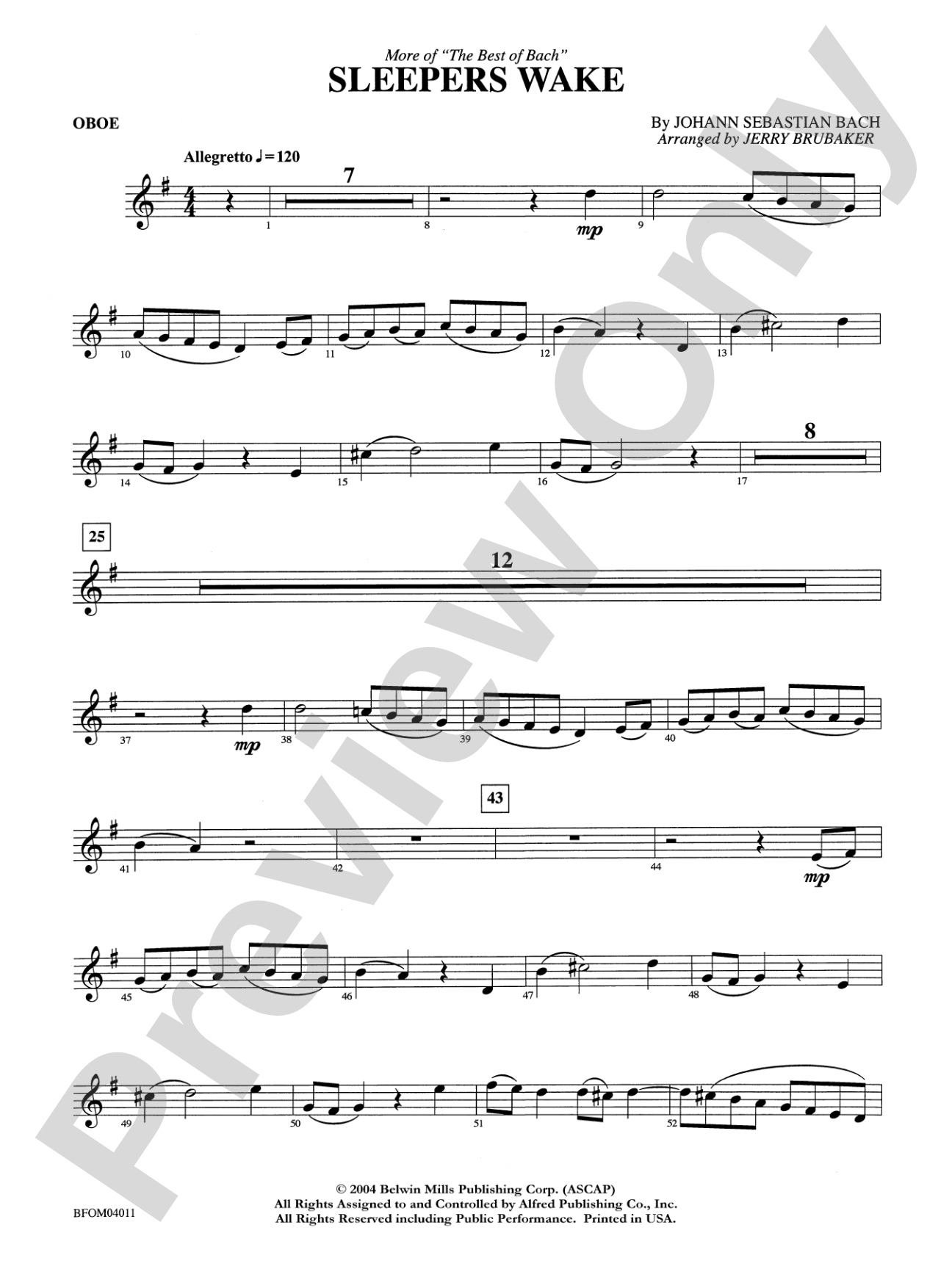 Sleepers Wake (More of the Best of Bach): Oboe