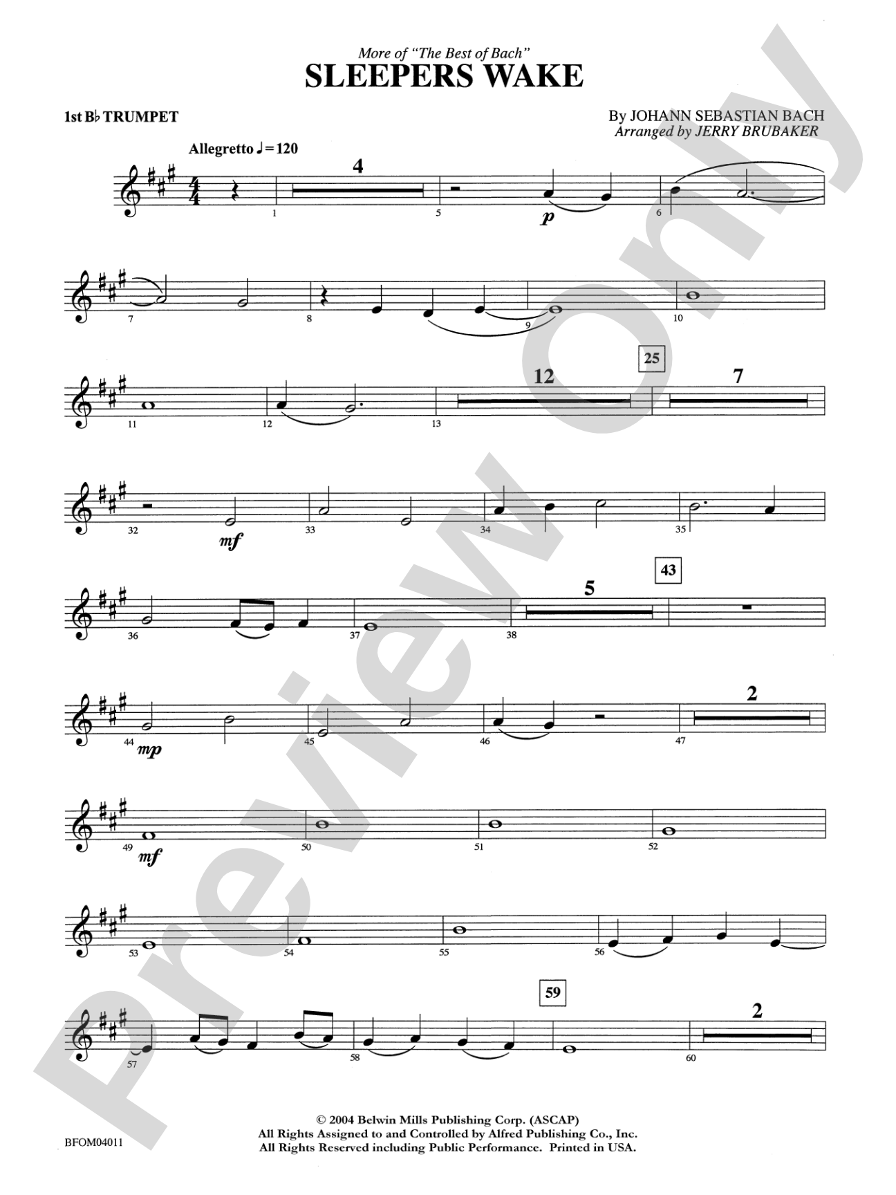 Sleepers Wake (More of the Best of Bach): 1st B-flat Trumpet