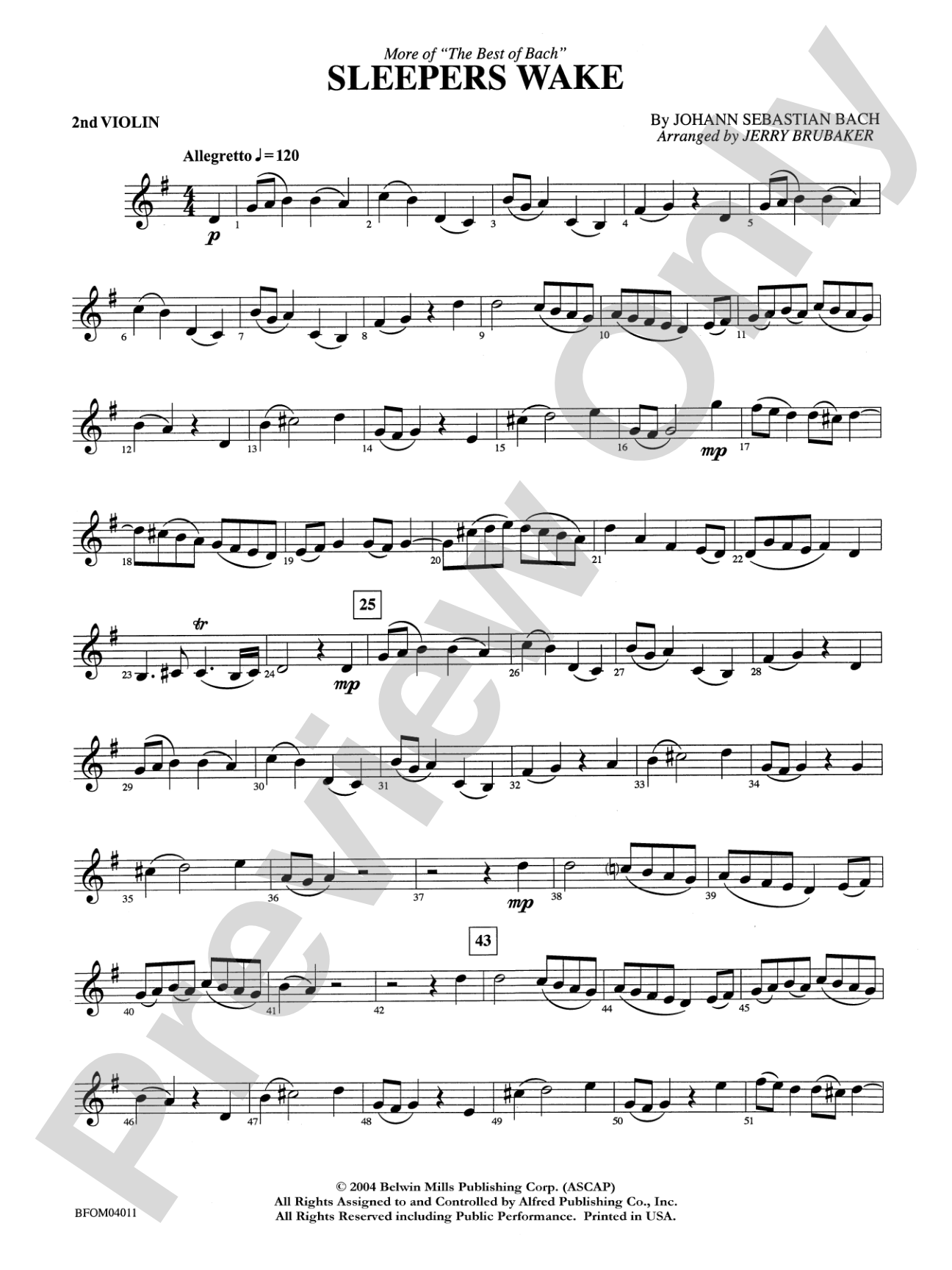 Sleepers Wake (More of the Best of Bach): 2nd Violin