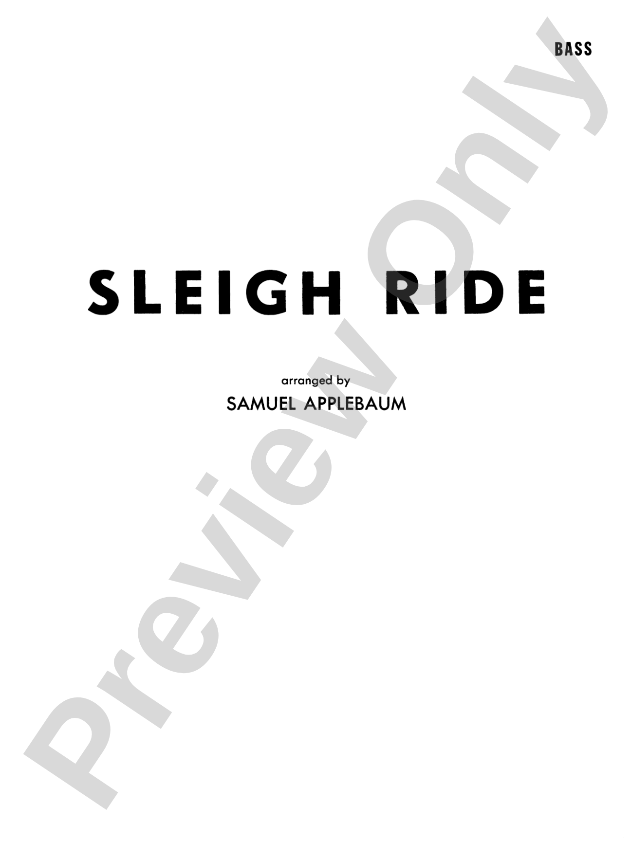 Sleigh Ride: String Bass