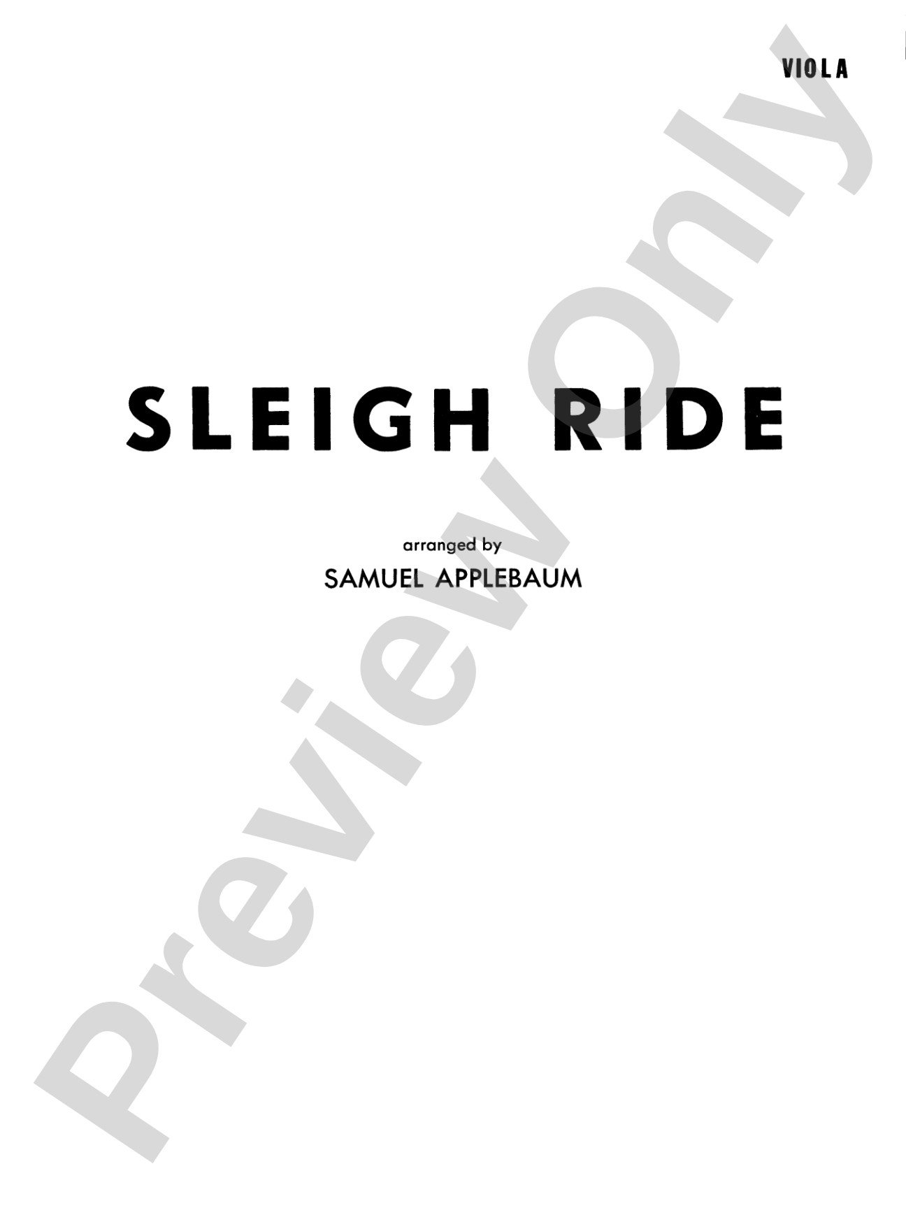 Sleigh Ride: Viola