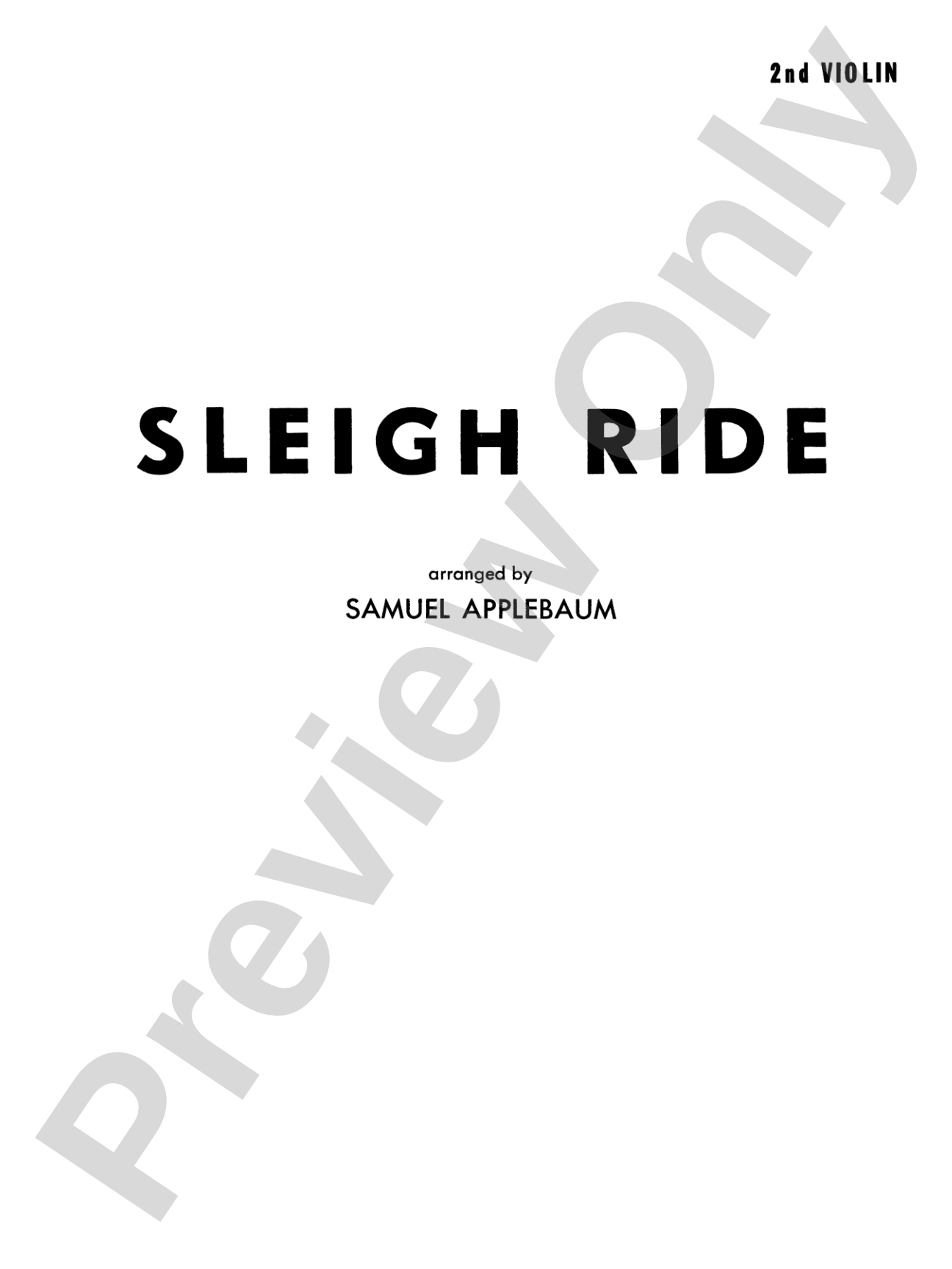 Sleigh Ride: 2nd Violin