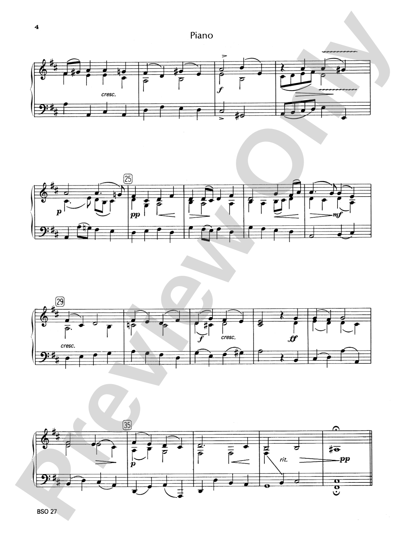 Chamber Suite in D: Piano Accompaniment