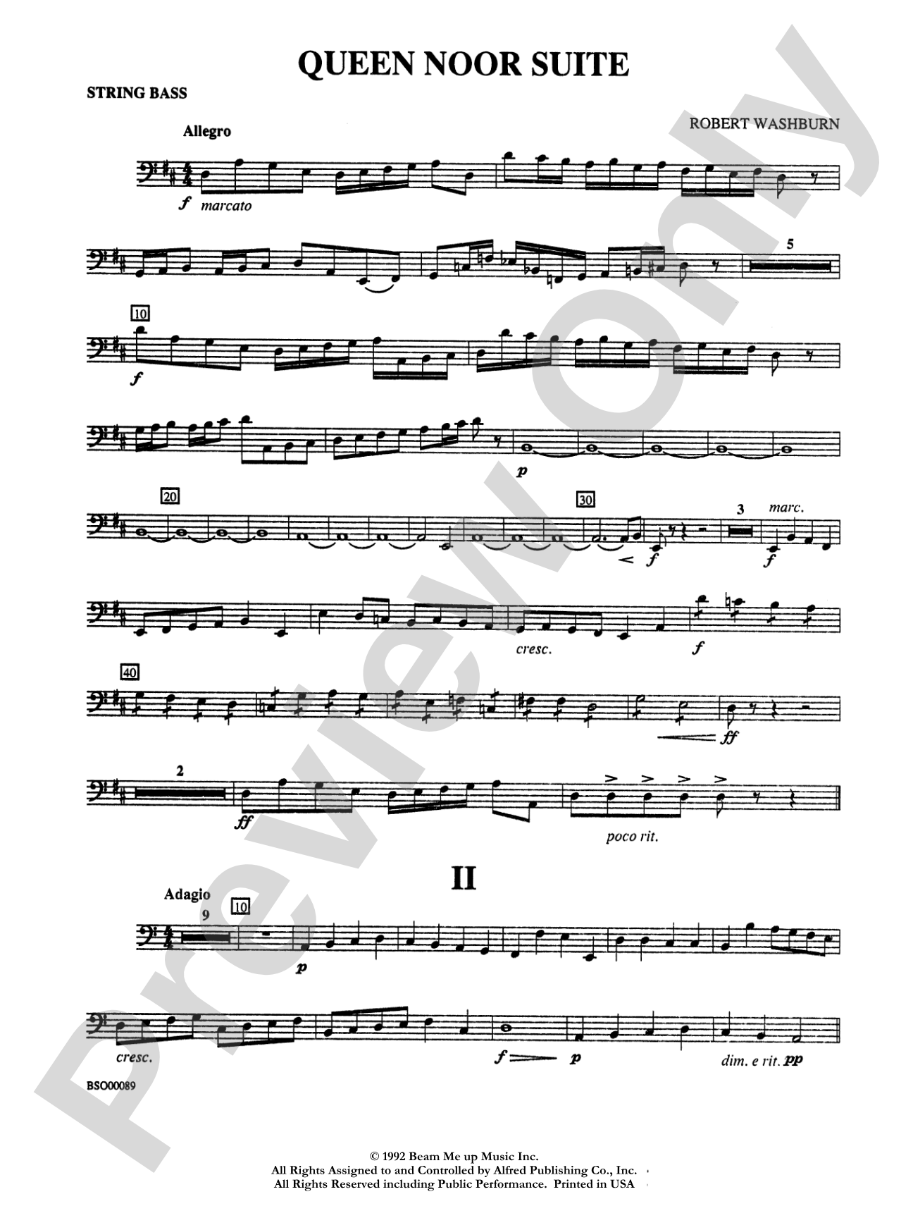 Queen Noor Suite: String Bass