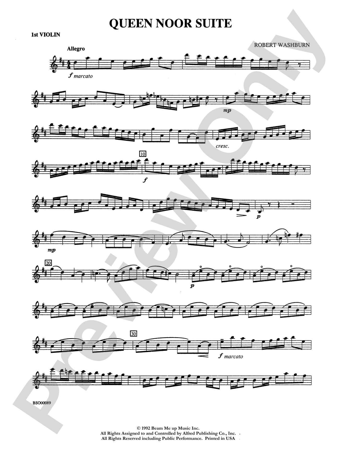 Queen Noor Suite: 1st Violin