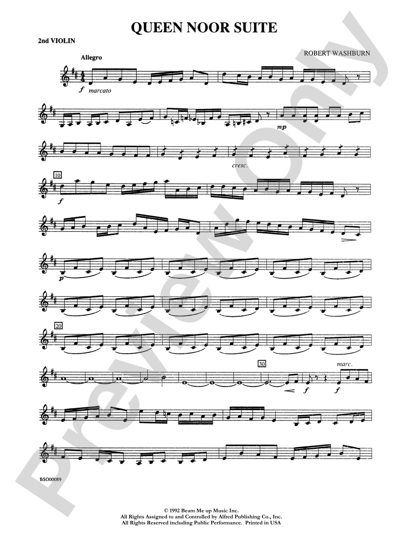 Queen Noor Suite: 2nd Violin