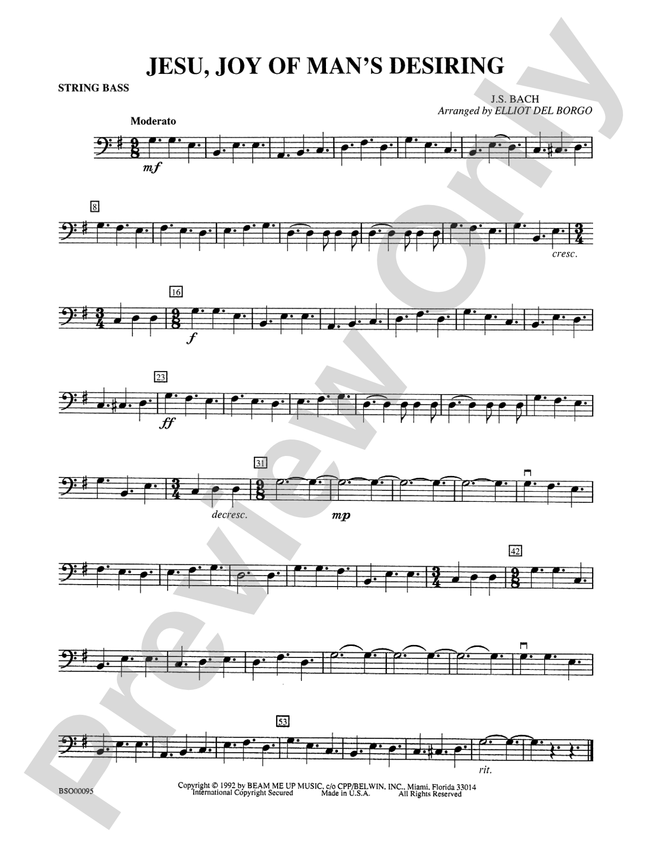 Jesu, Joy of Man's Desiring: String Bass