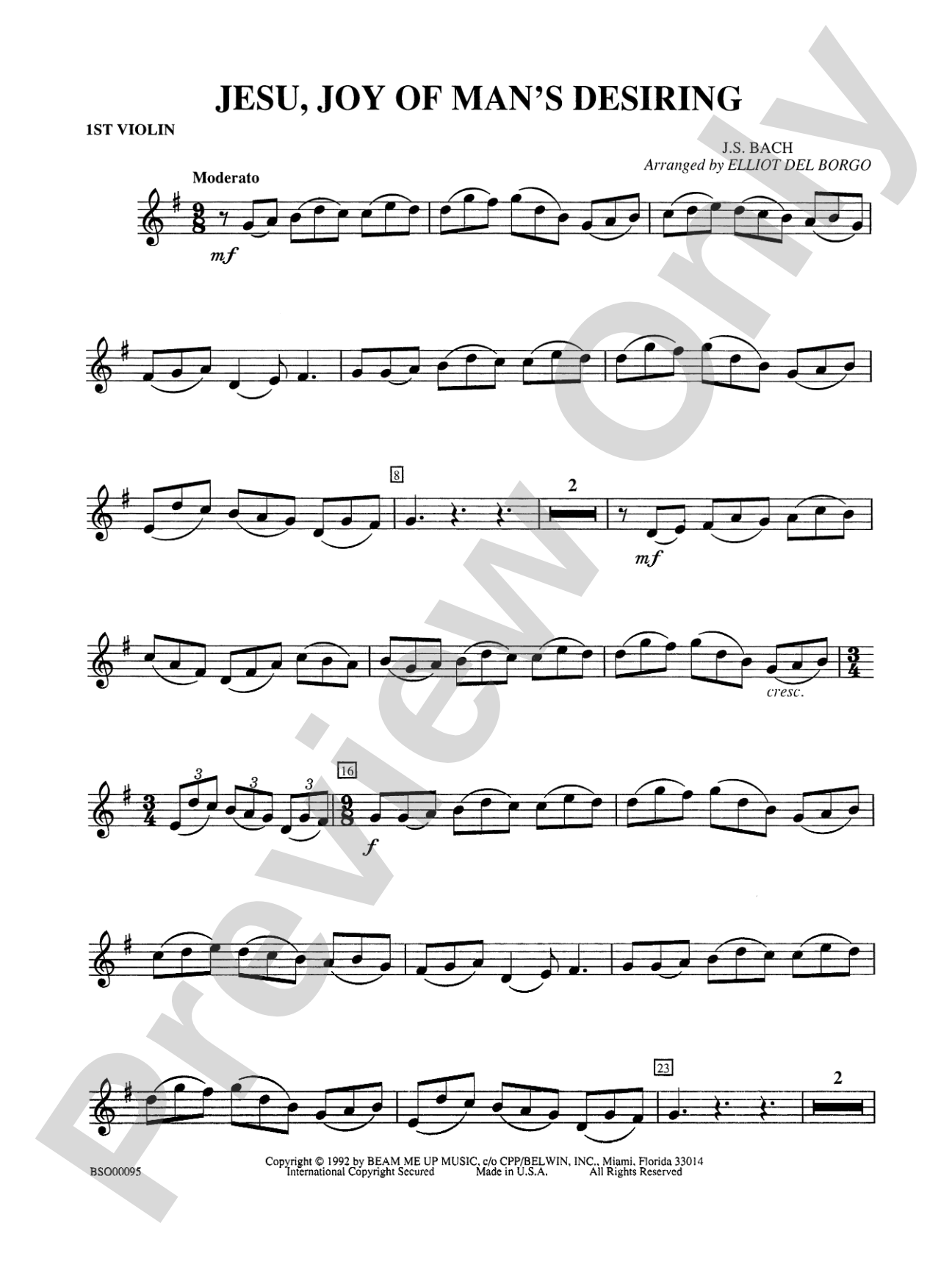 Jesu, Joy of Man's Desiring: 1st Violin