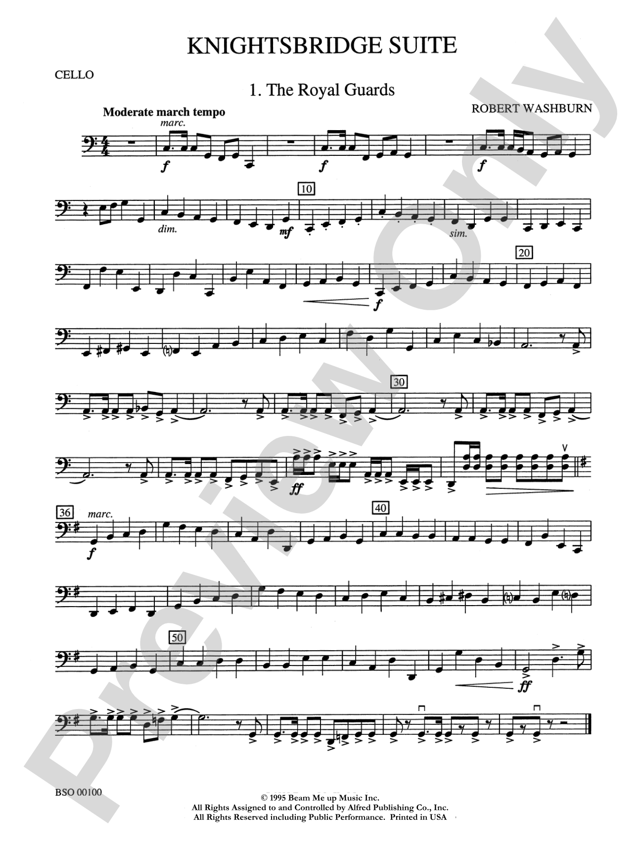 Knightsbridge Suite: Cello