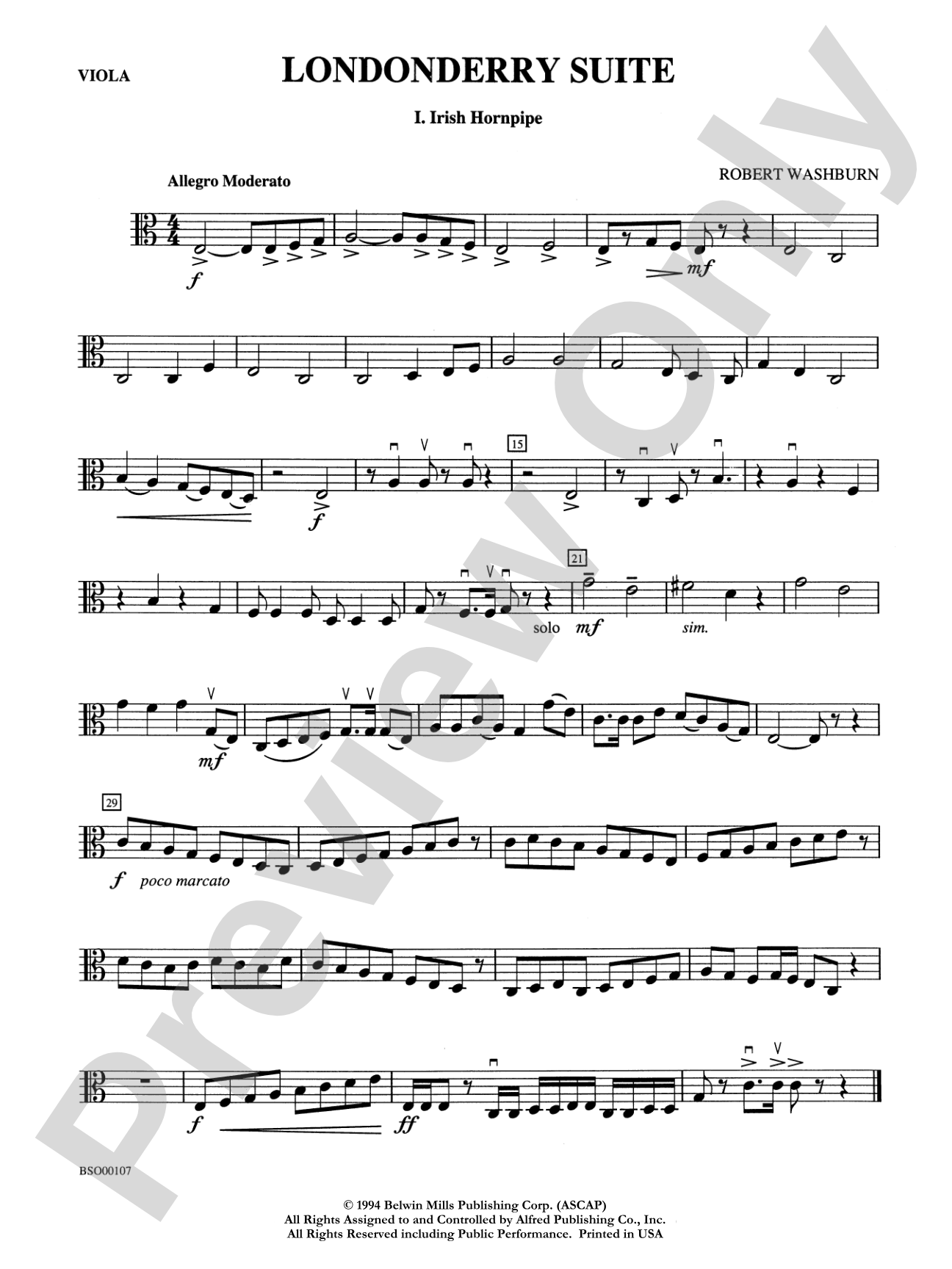 Londonderry Suite: Viola