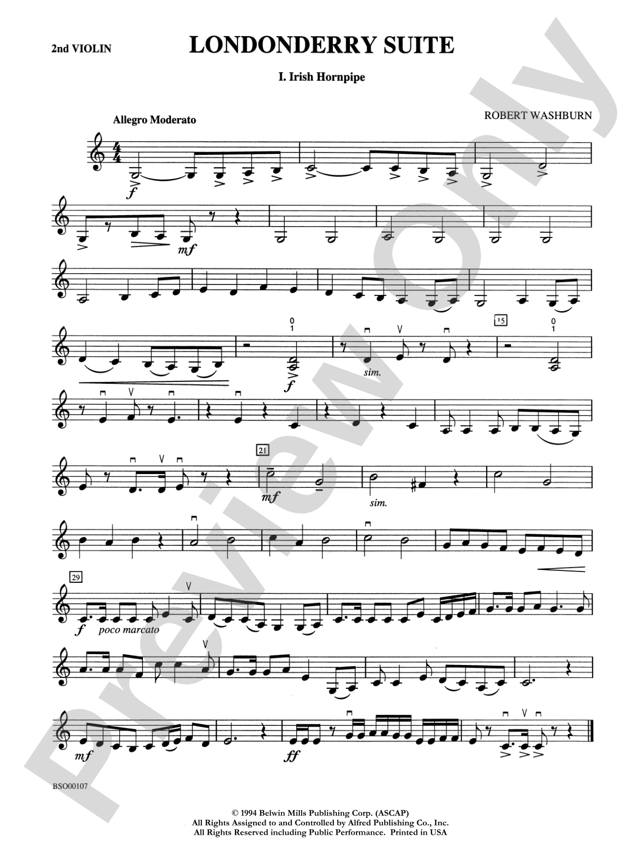 Londonderry Suite: 2nd Violin