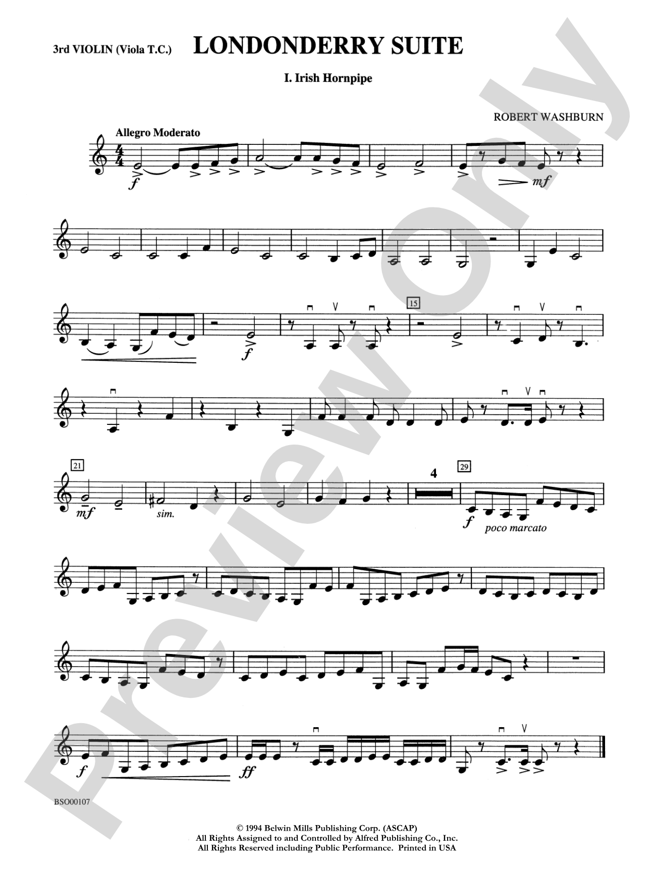 Londonderry Suite: 3rd Violin (Viola [TC])