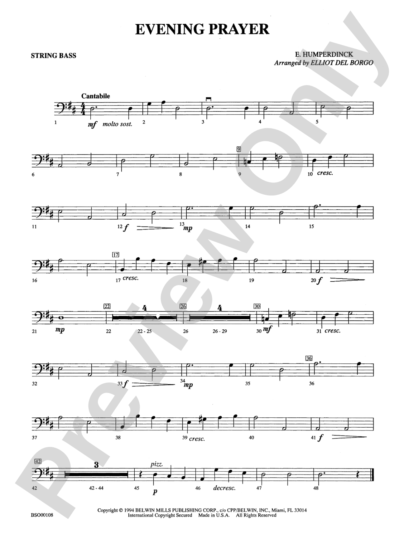 Evening Prayer: String Bass