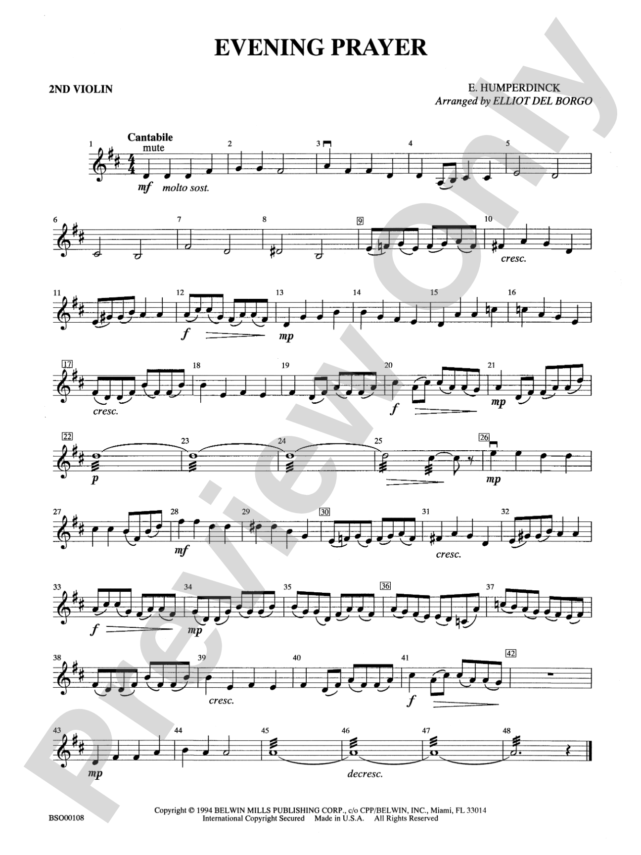 Evening Prayer: 2nd Violin