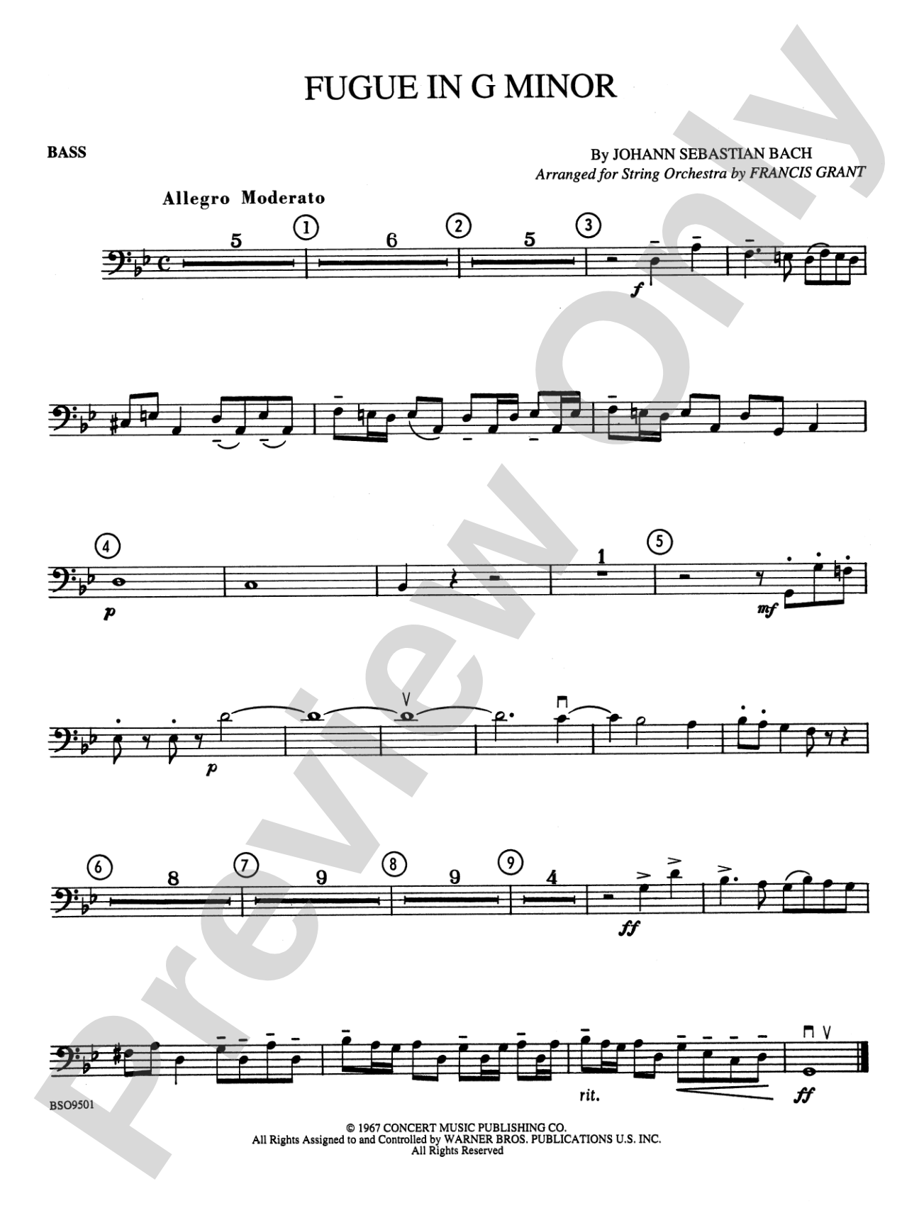 Fugue in G Minor (The "Little"): String Bass