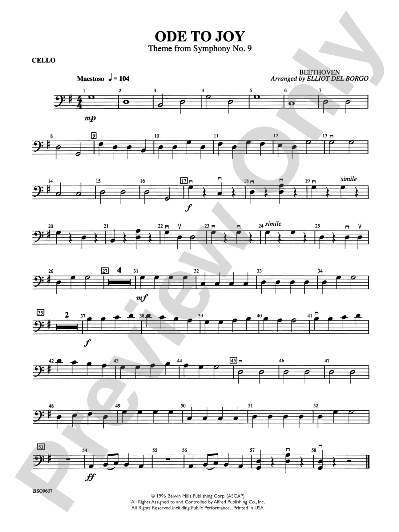 Ode to Joy: Cello