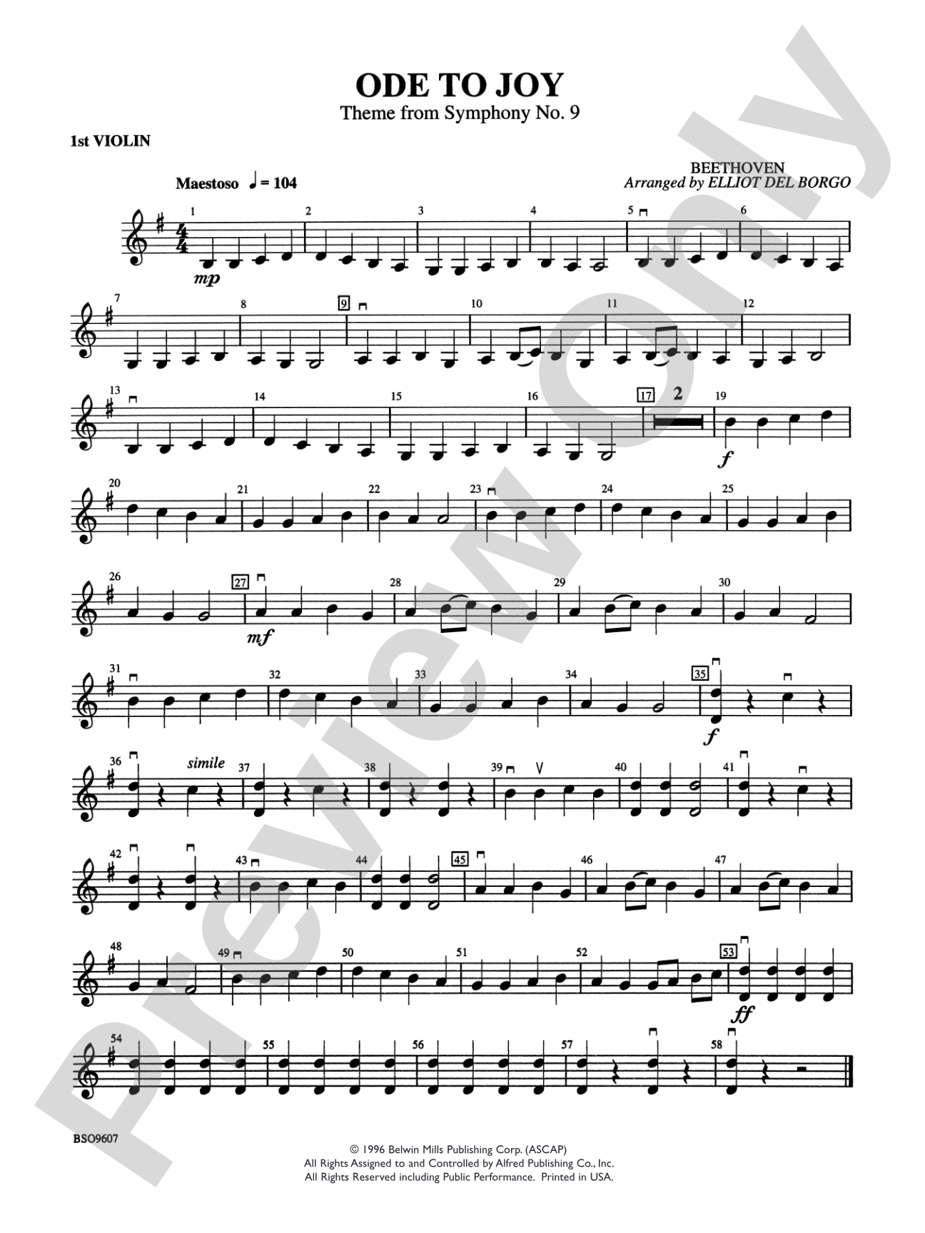 Ode to Joy: 1st Violin