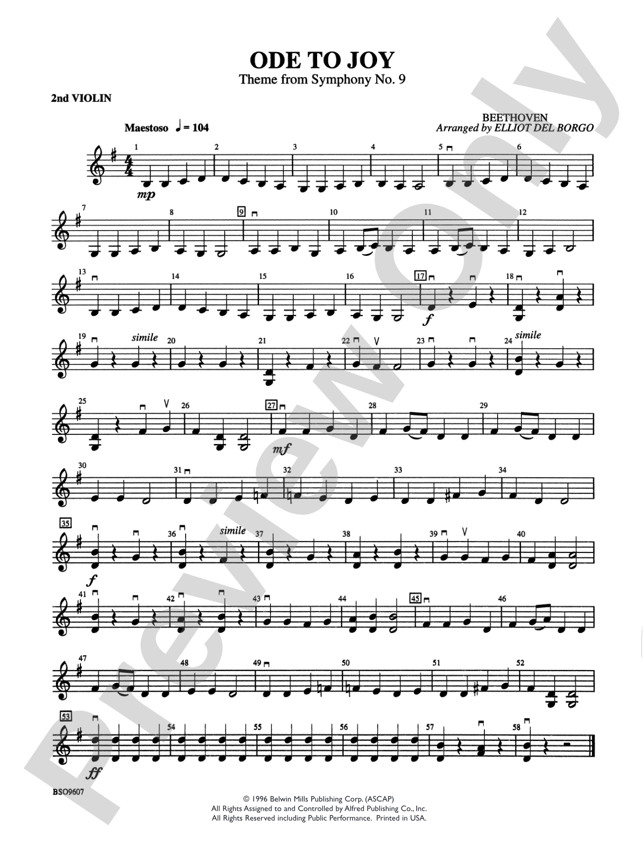 Ode to Joy: 2nd Violin