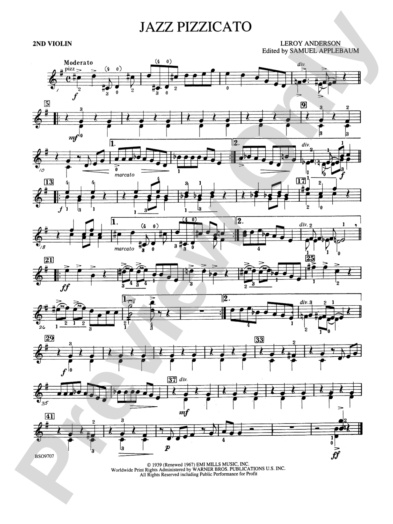 Jazz Pizzicato: 2nd Violin