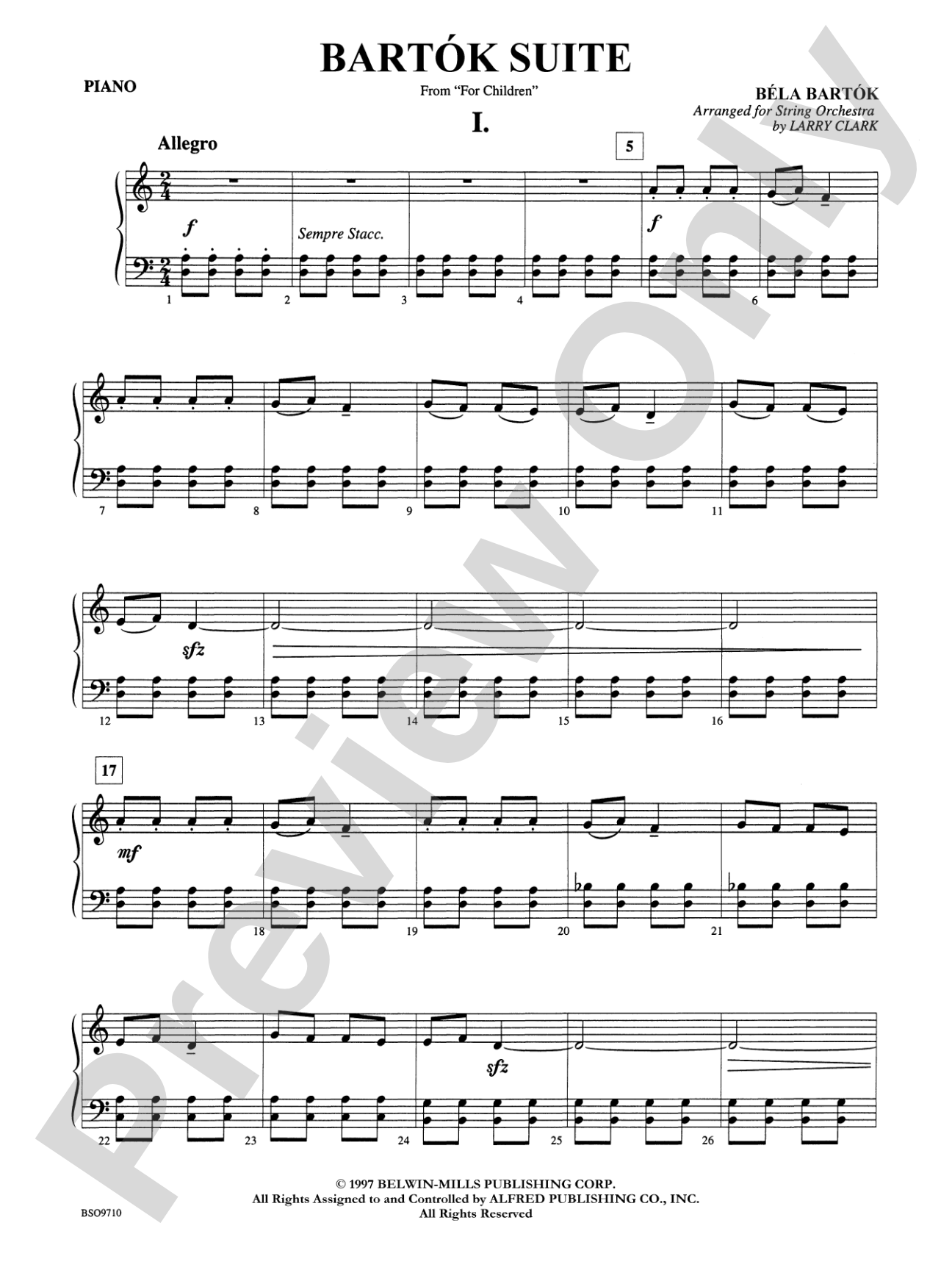 Bartók Suite: Piano Accompaniment