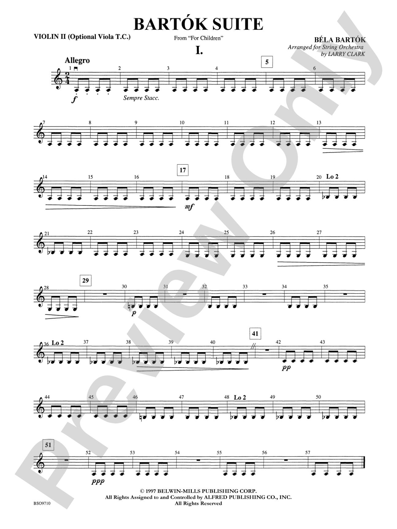 Bartók Suite: 2nd Violin