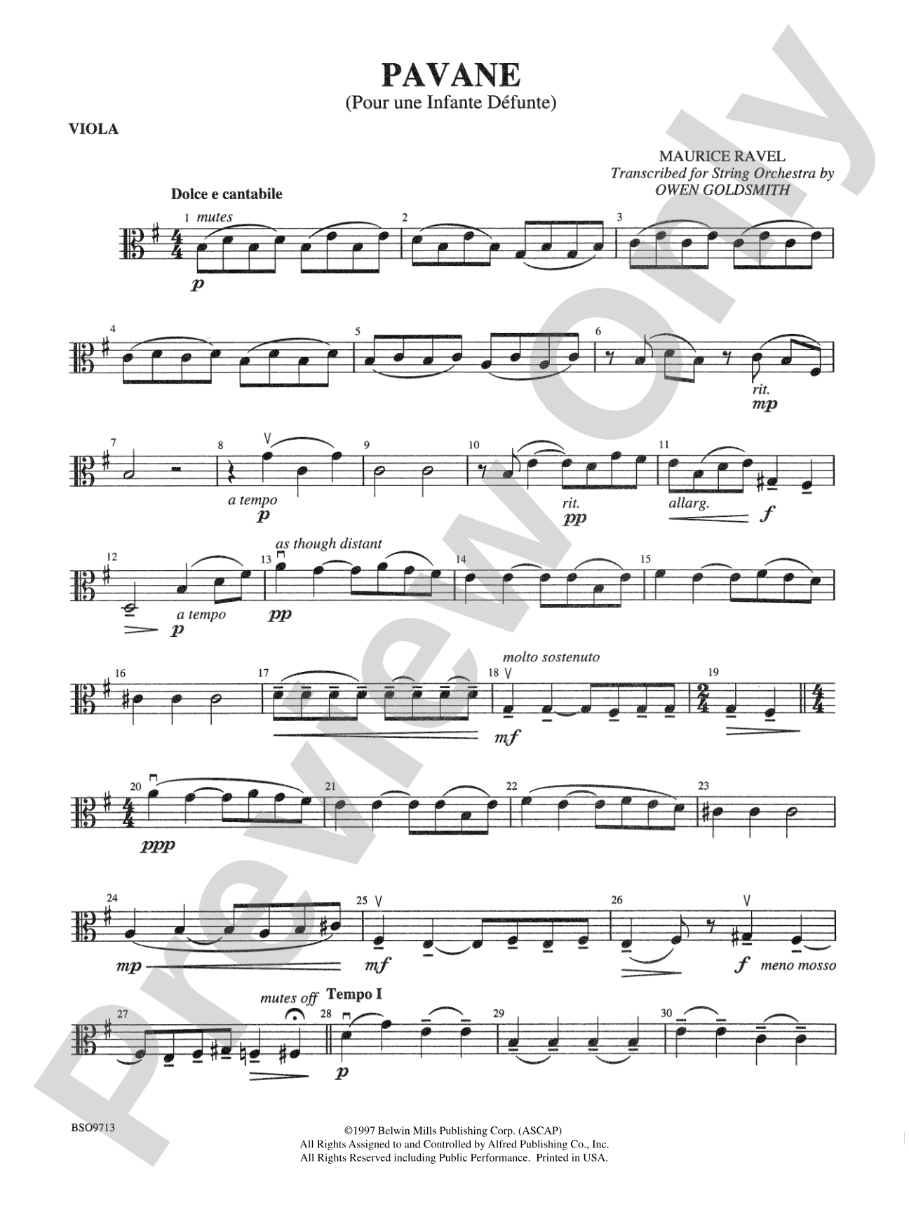 Pavane: Viola