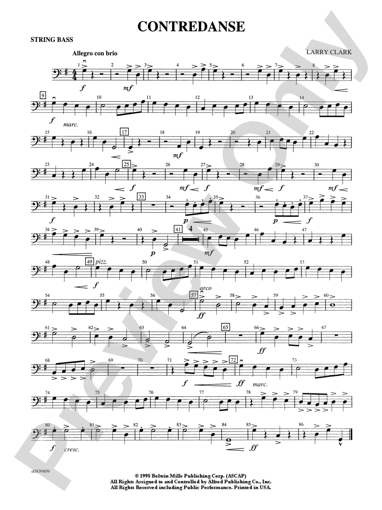 Contredanse: String Bass