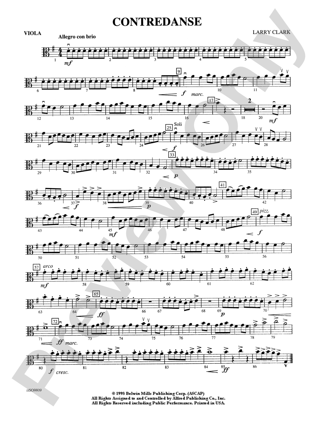 Contredanse: Viola